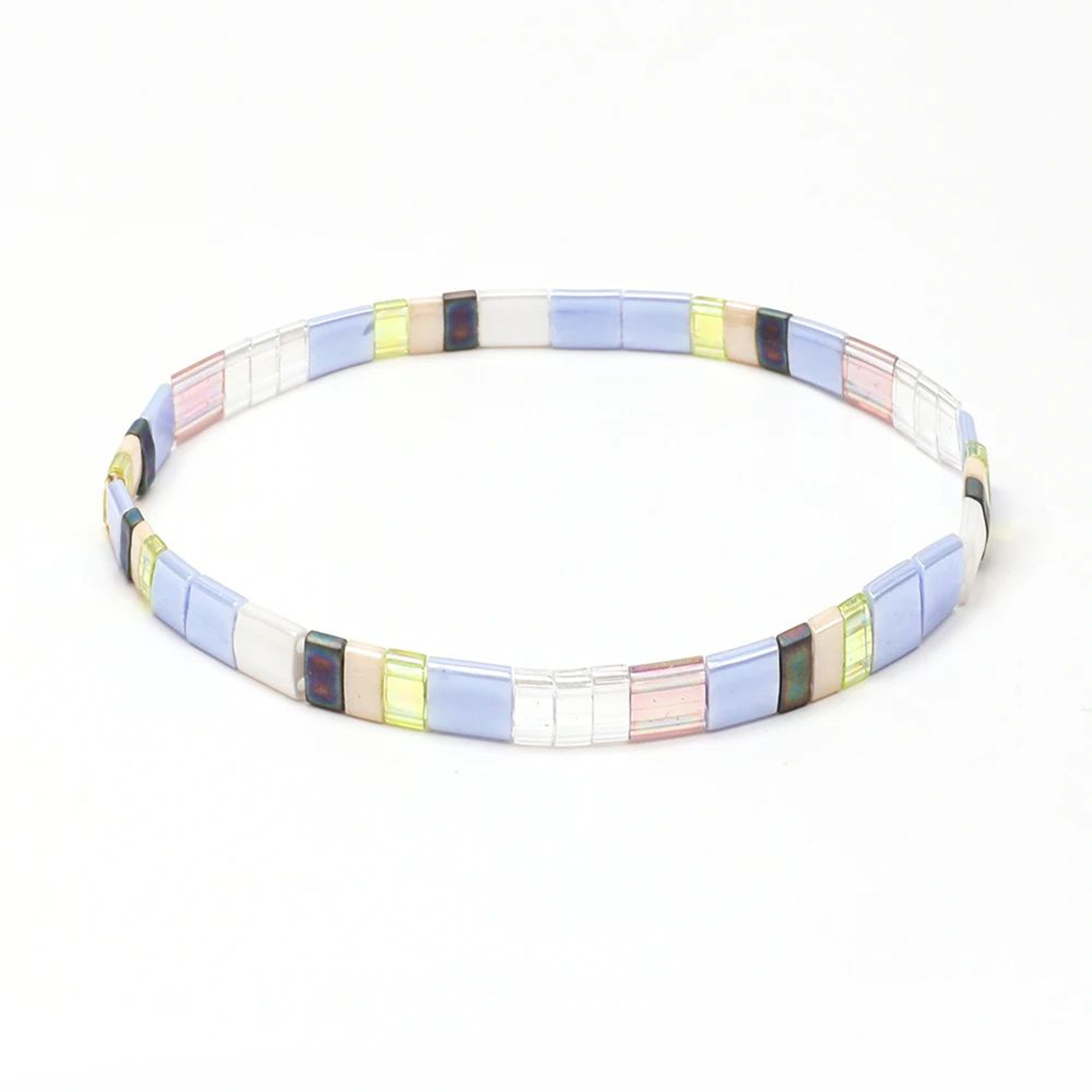 Vintage Rainbow Miyuki Tila Beaded Bracelet 13