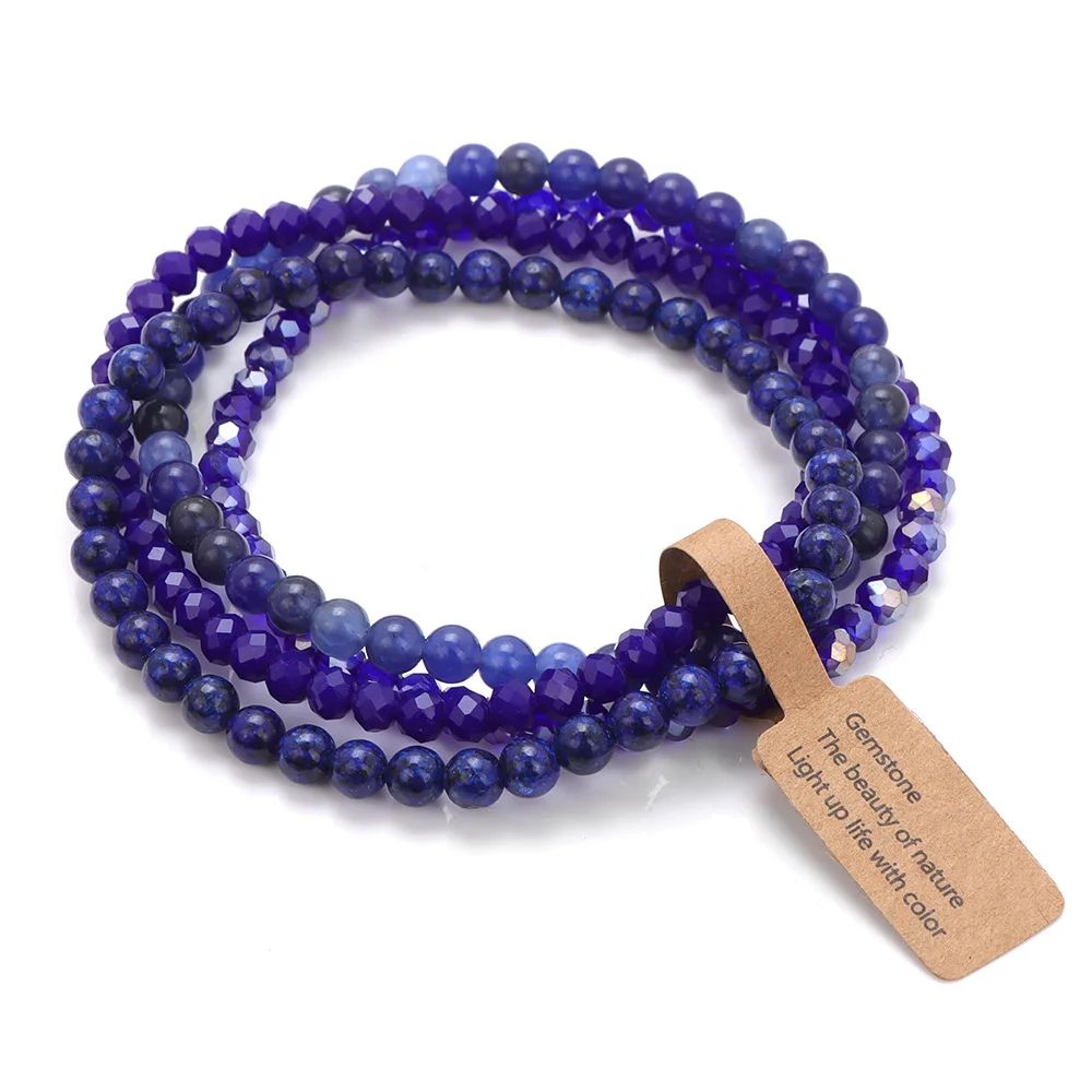 Natural Stone Faceted Bead Bracelet Set 15