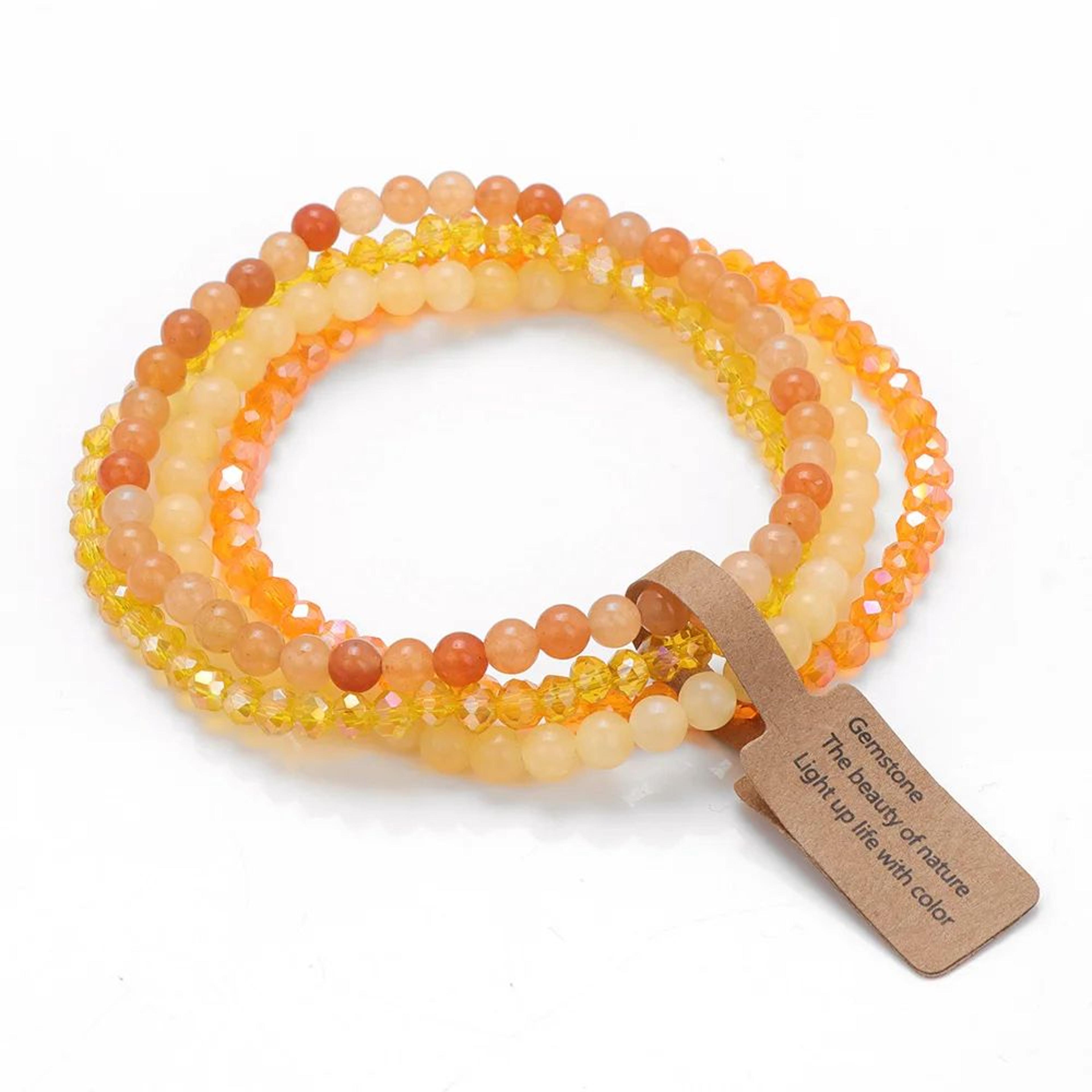 Natural Stone Faceted Bead Bracelet Set 10