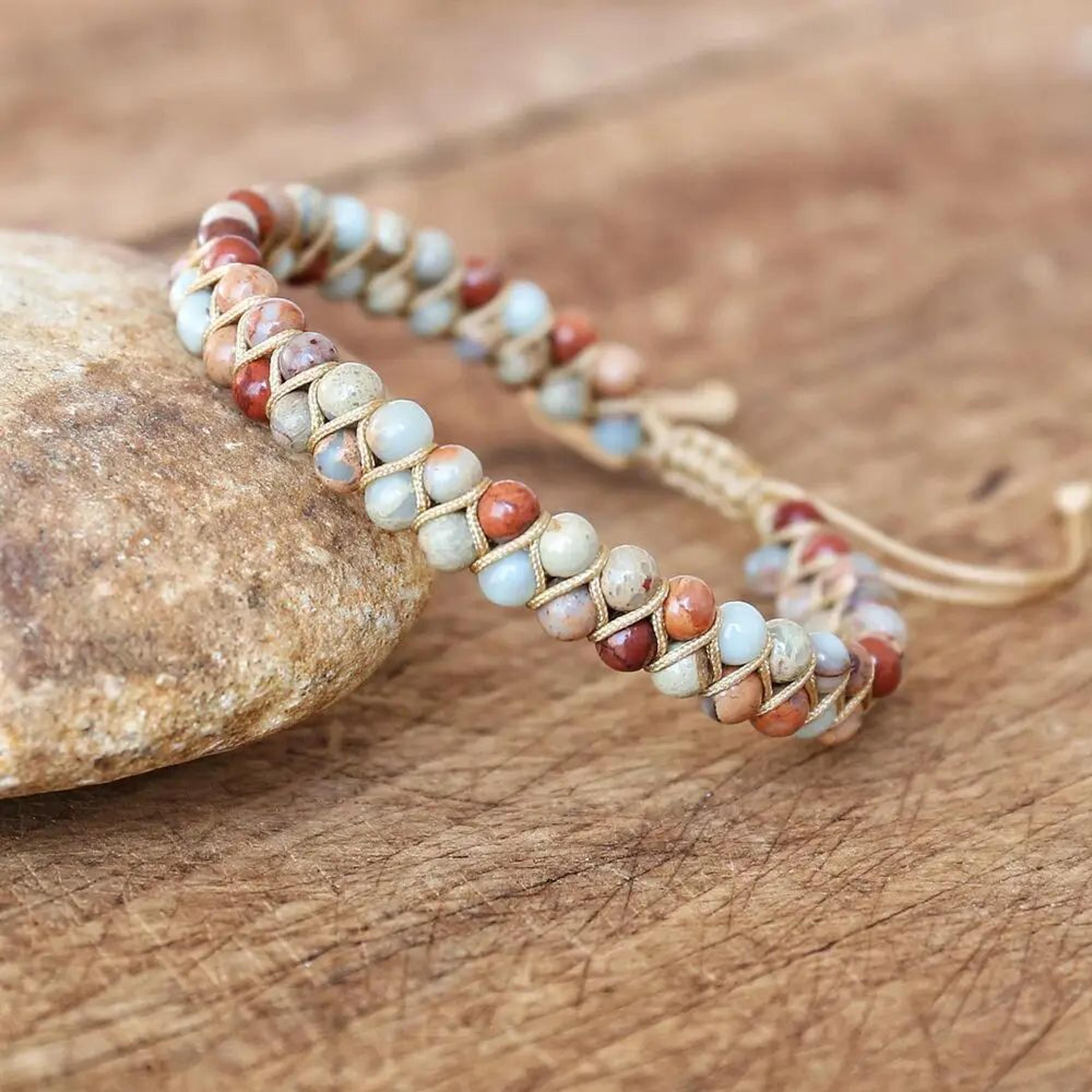 Tree Of Life Jasper Beaded Bracelet 10