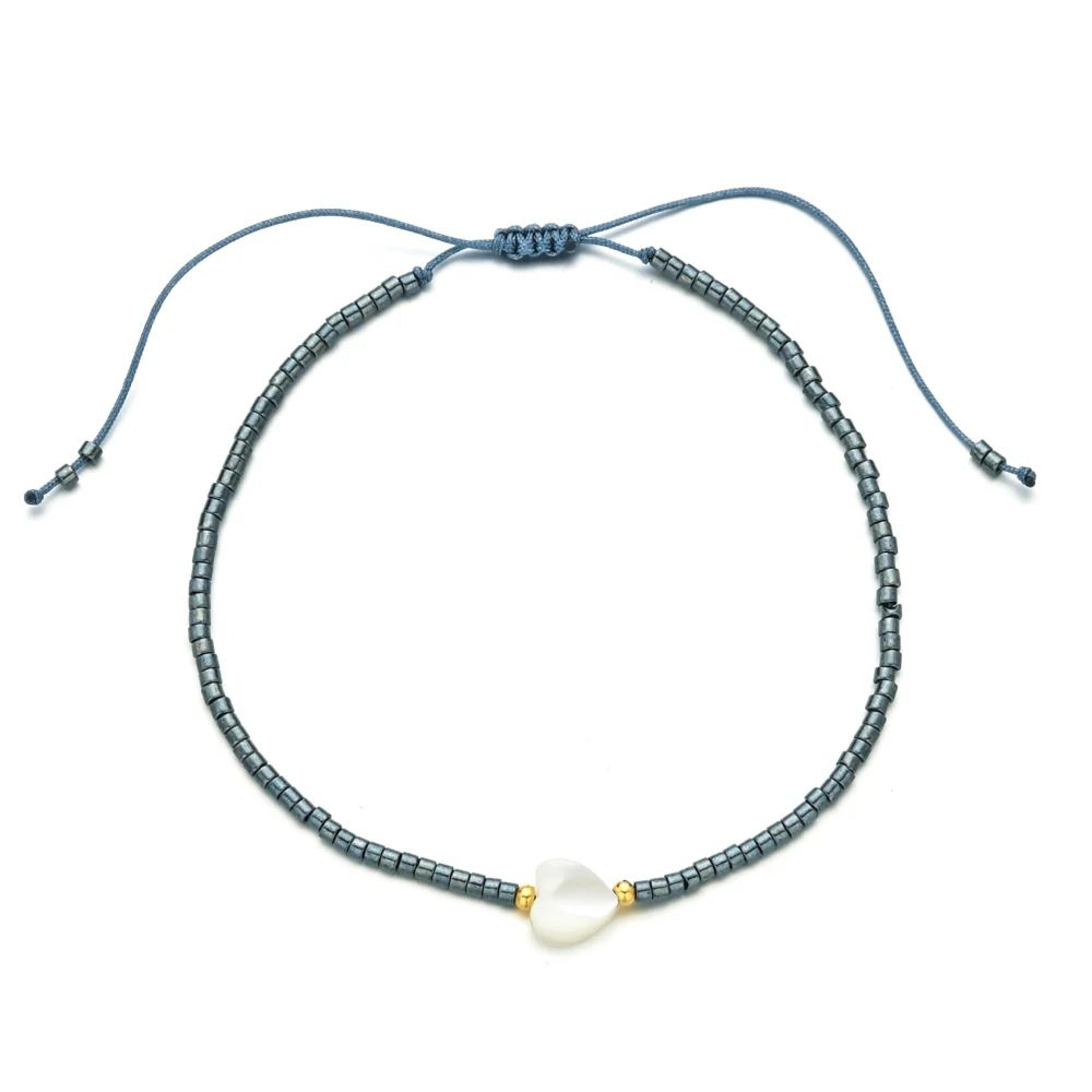 Gradient Miyuki Shell Heart Beaded Bracelet 18