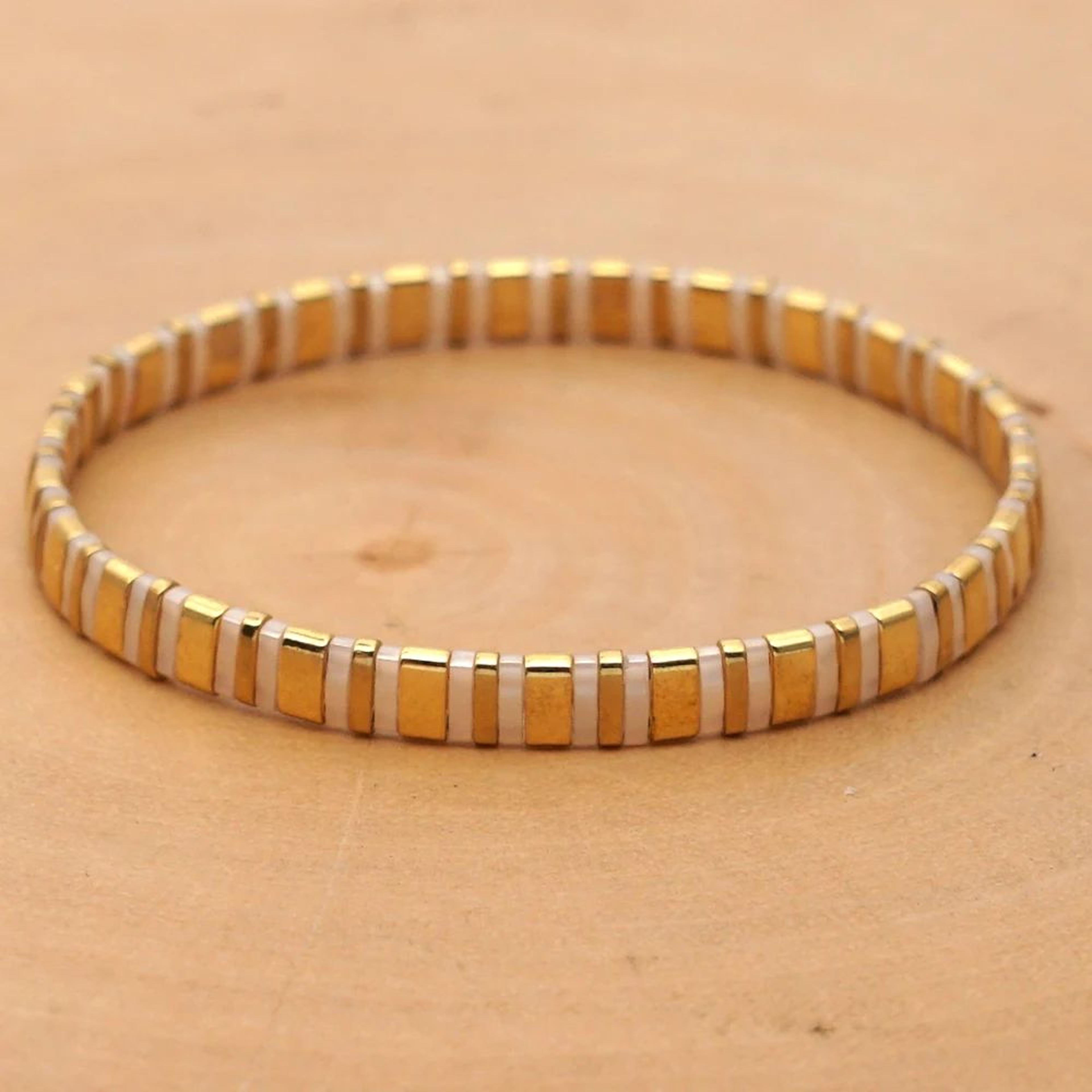 Boho Gold Tila Beaded Bracelet 2