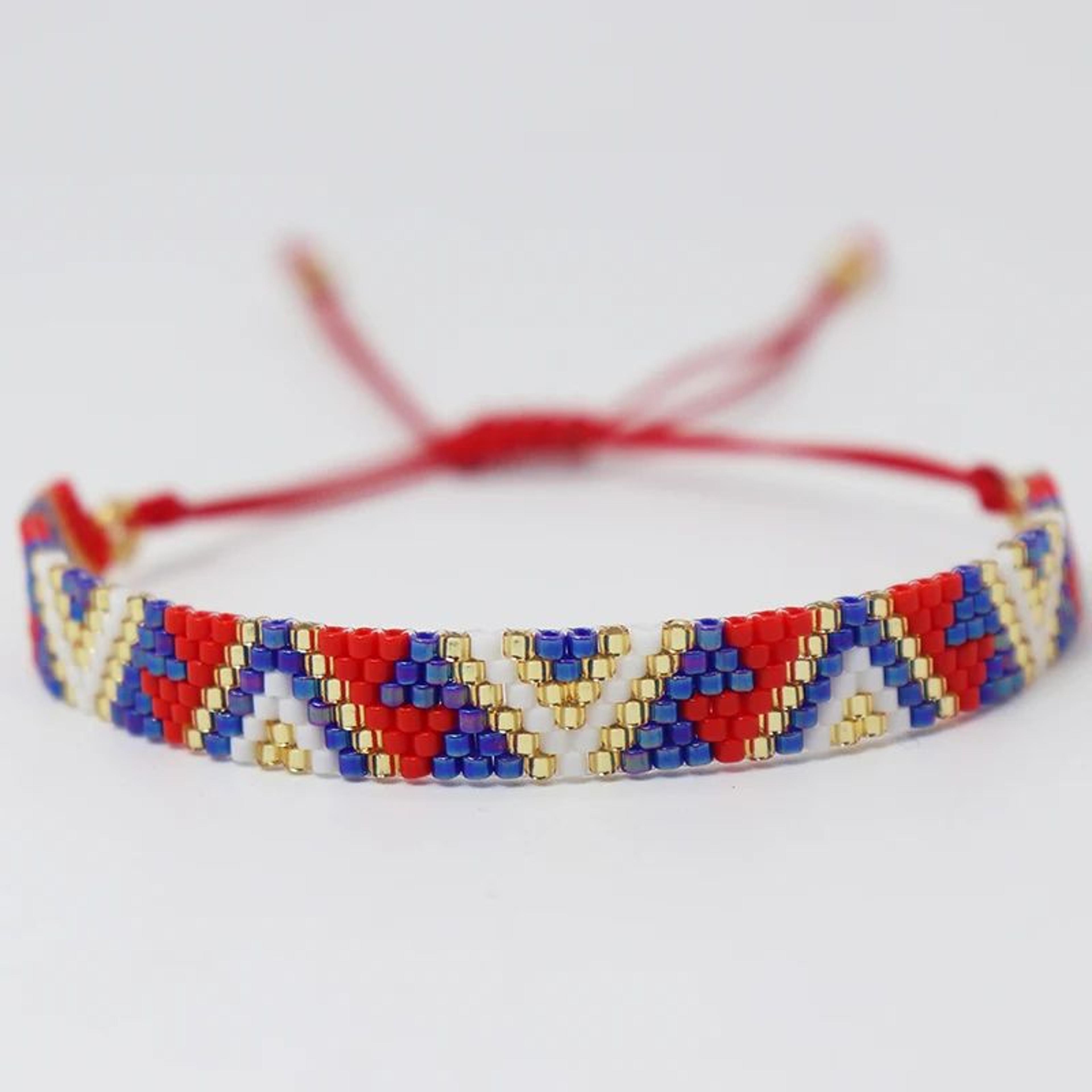 Boho Geometric Miyuki Bead Woven Bracelet 3
