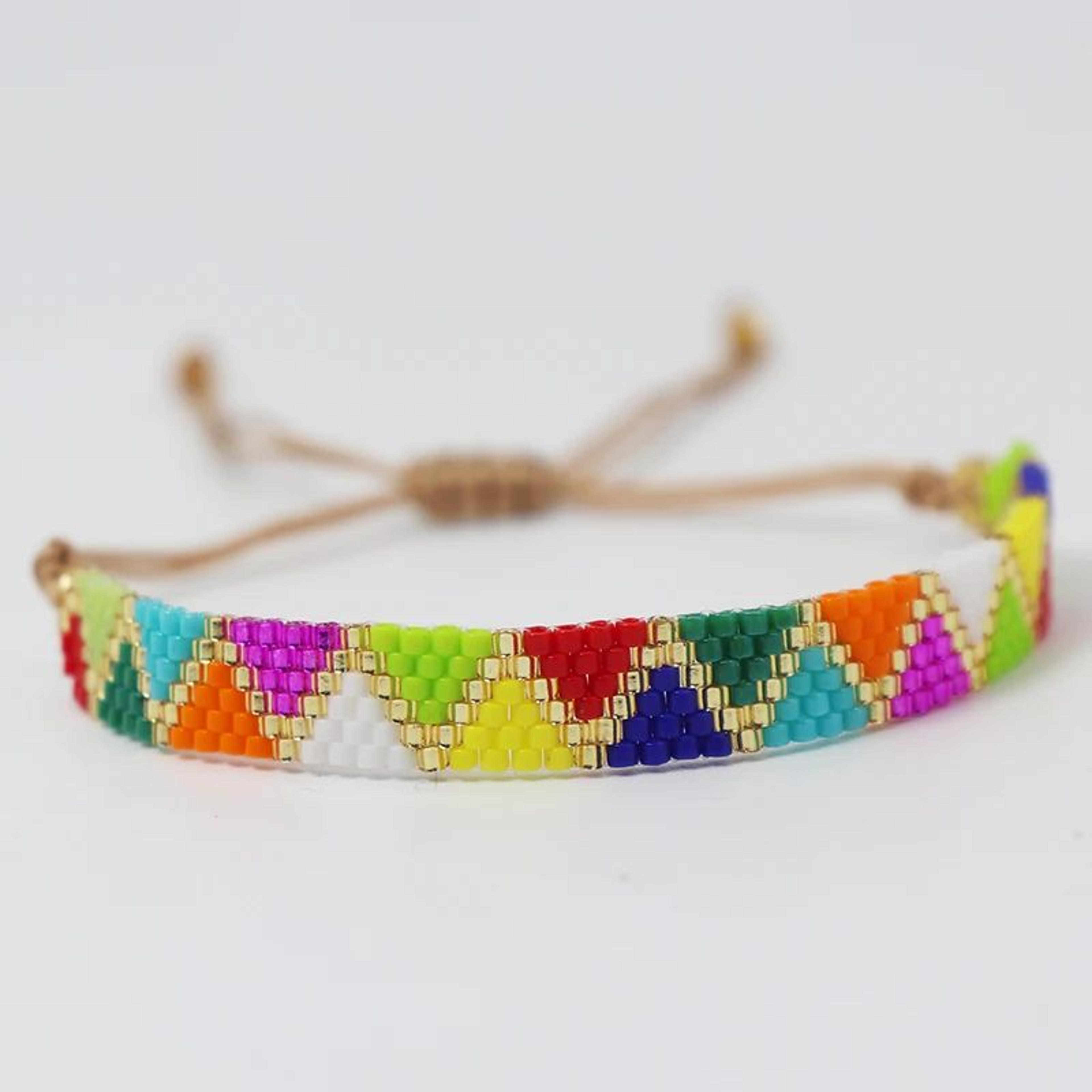 Boho Geometric Miyuki Bead Woven Bracelet 5