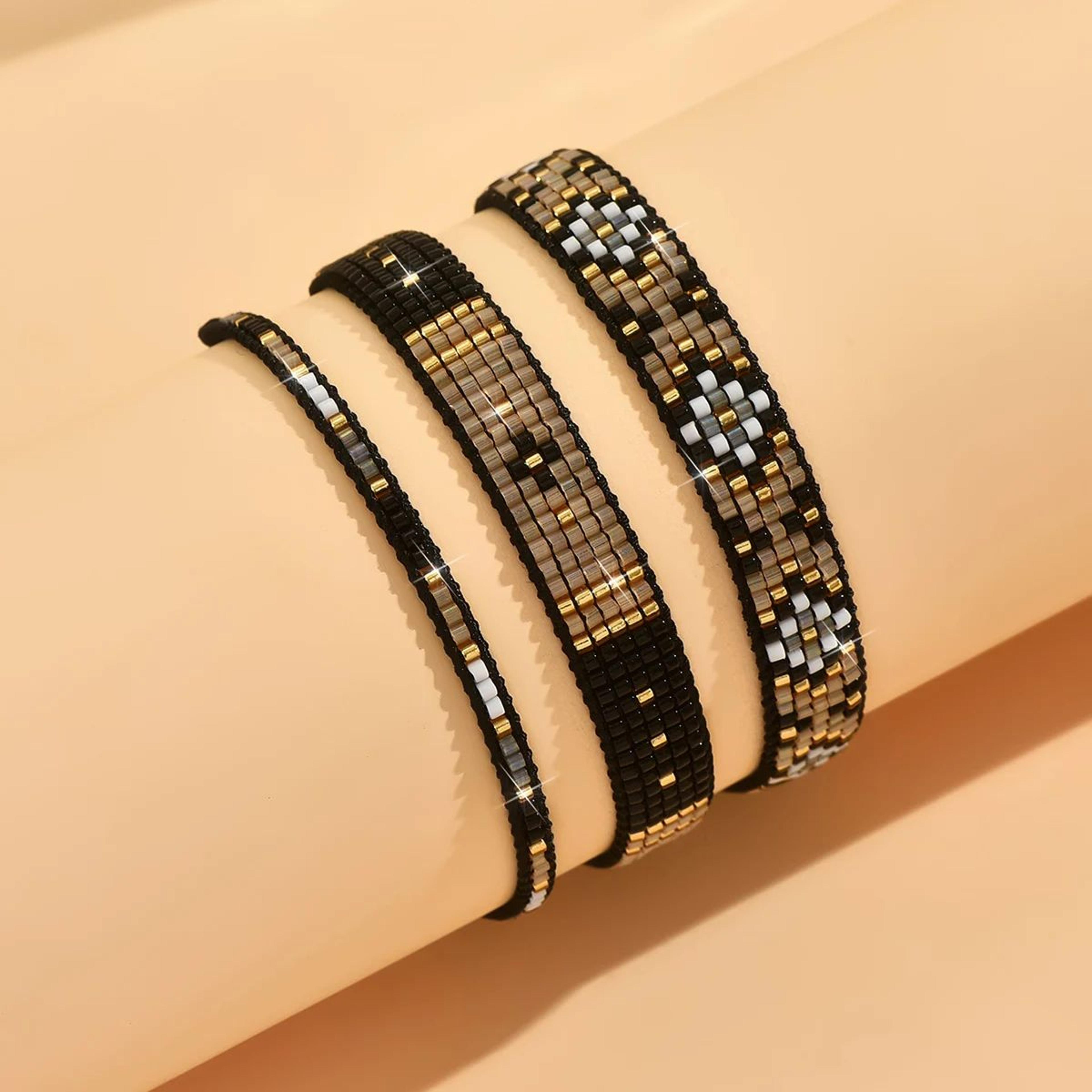 Boho Multicolor Woven Bead Bracelet Set 8