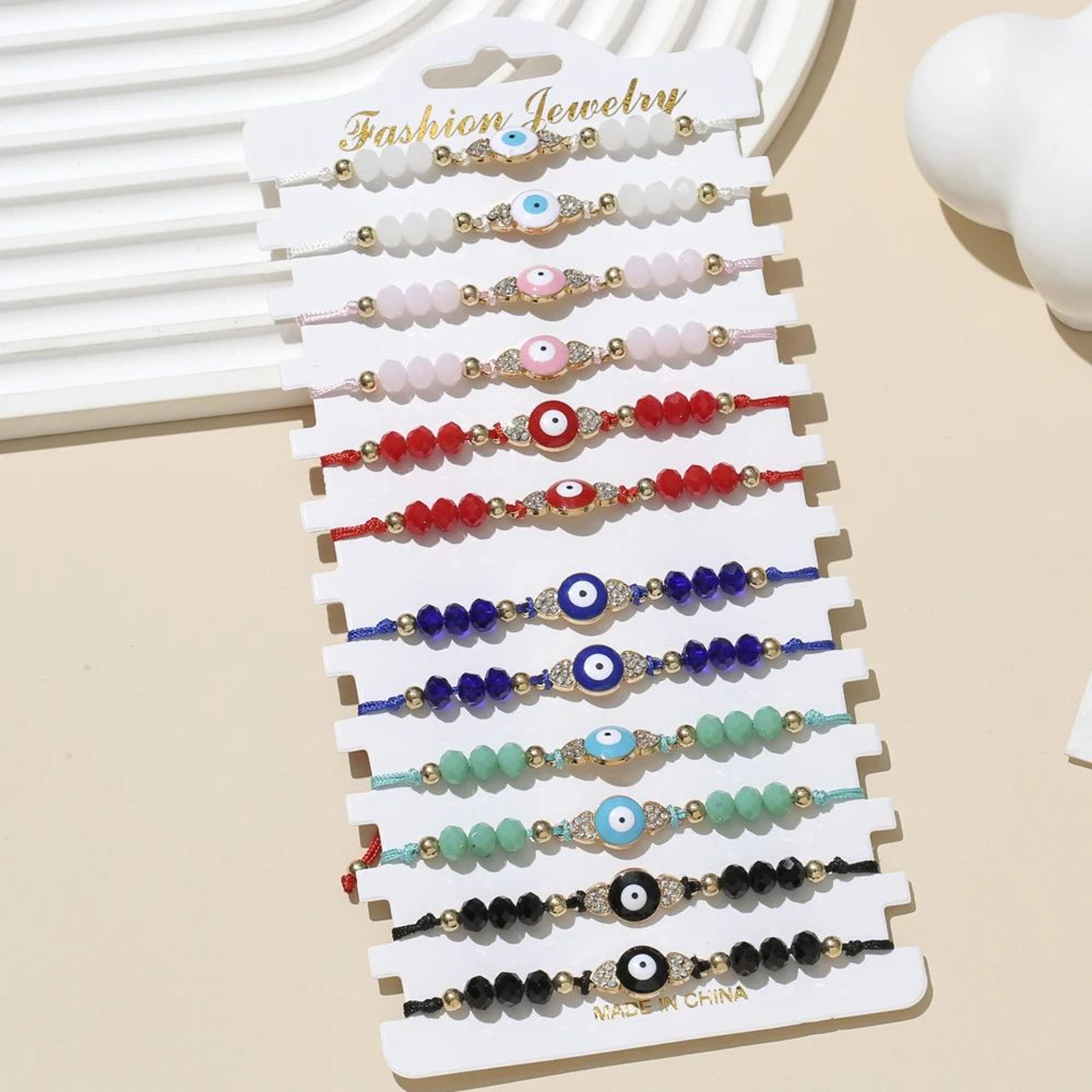 Colorful Crystal Eye Charm Bracelet Set 1