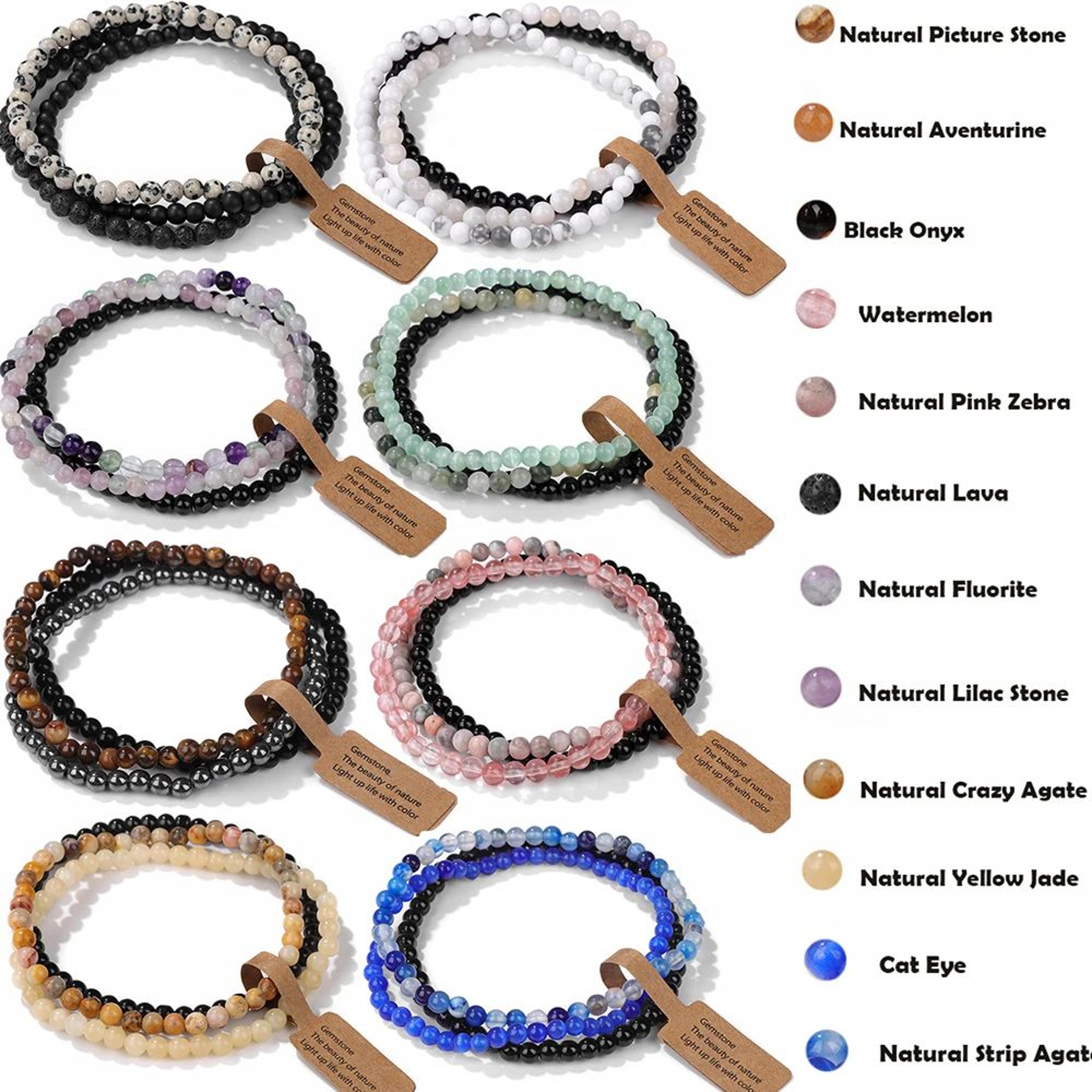 Mini Natural Stone Beaded Bracelet Set 0