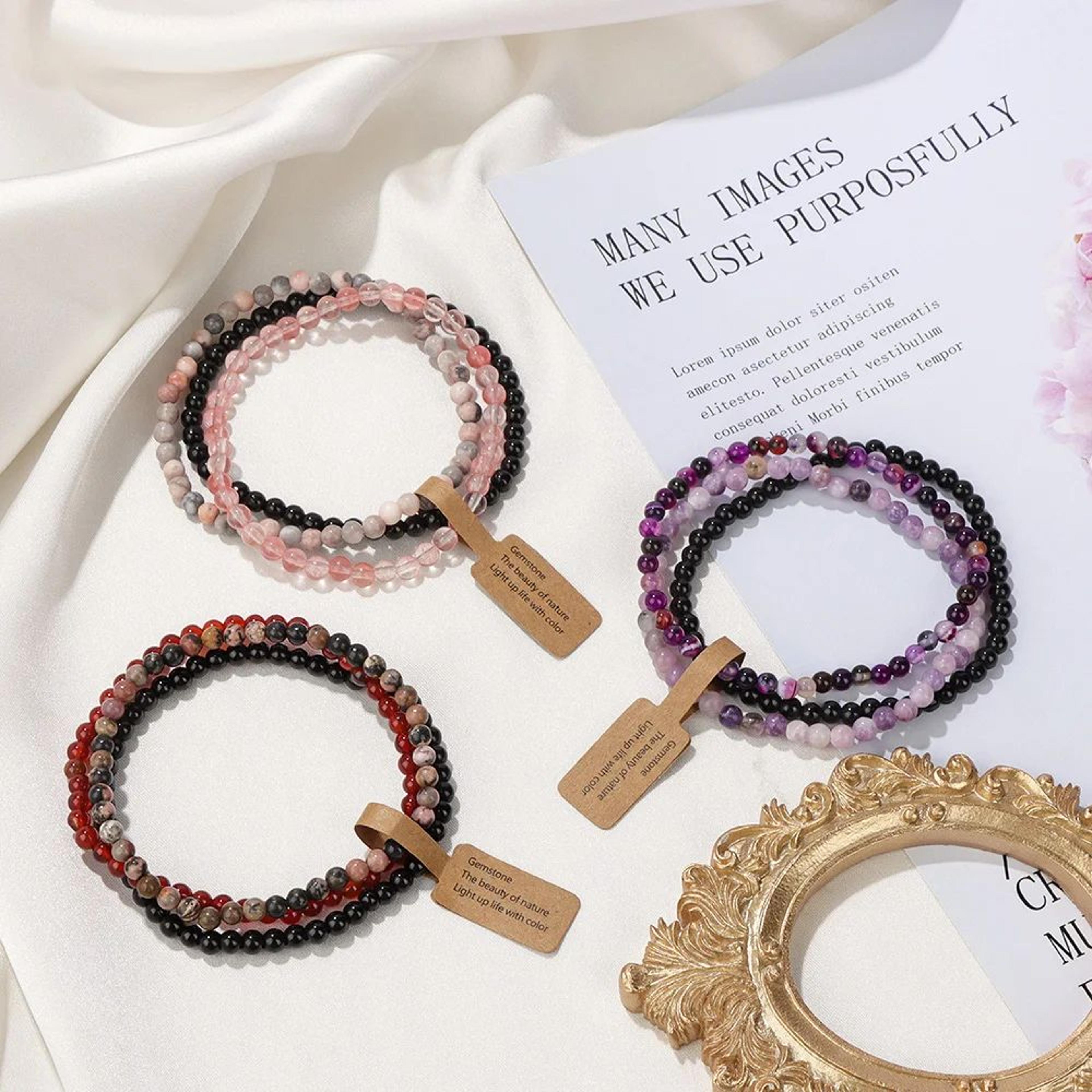 Mini Natural Stone Beaded Bracelet Set 1