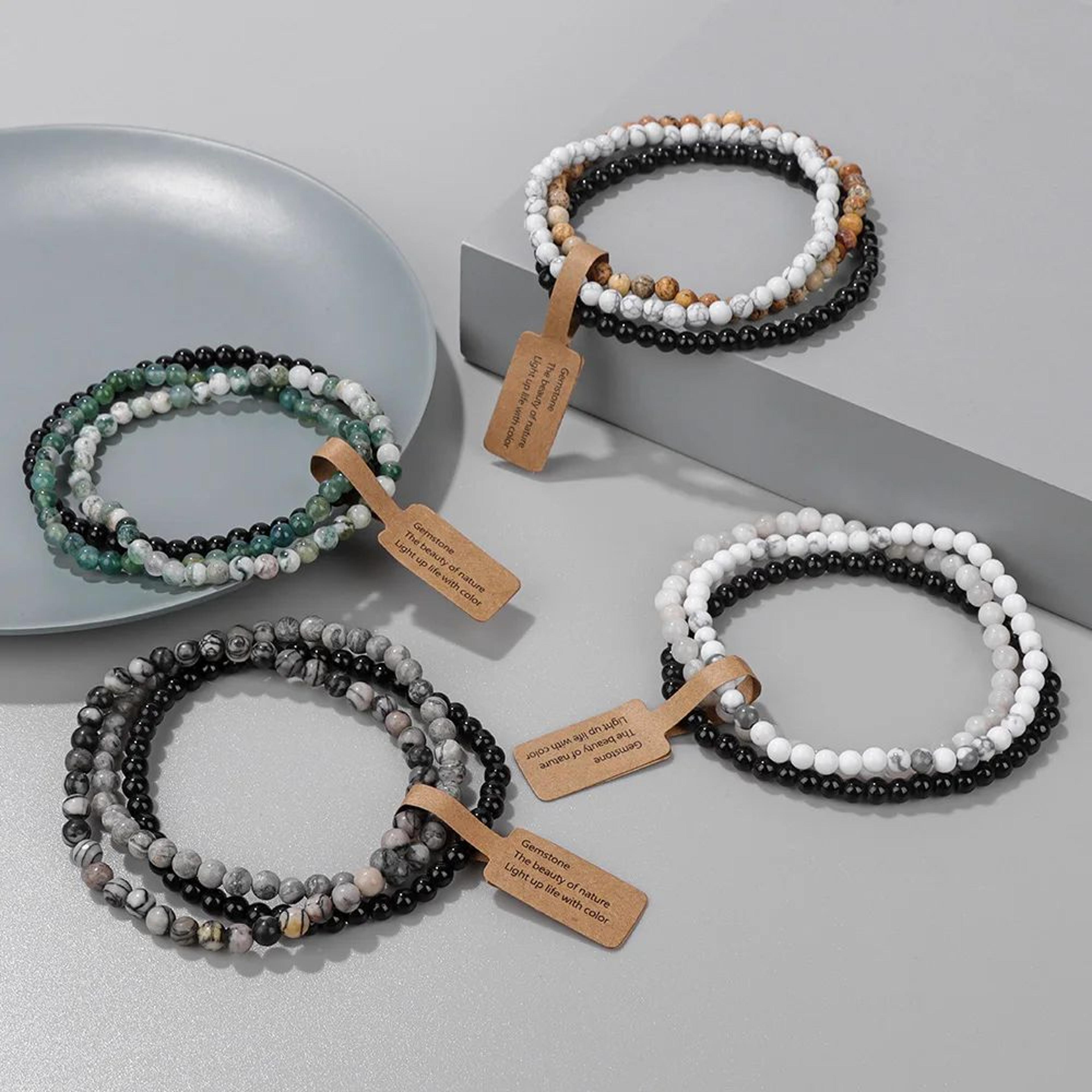 Mini Natural Stone Beaded Bracelet Set 4