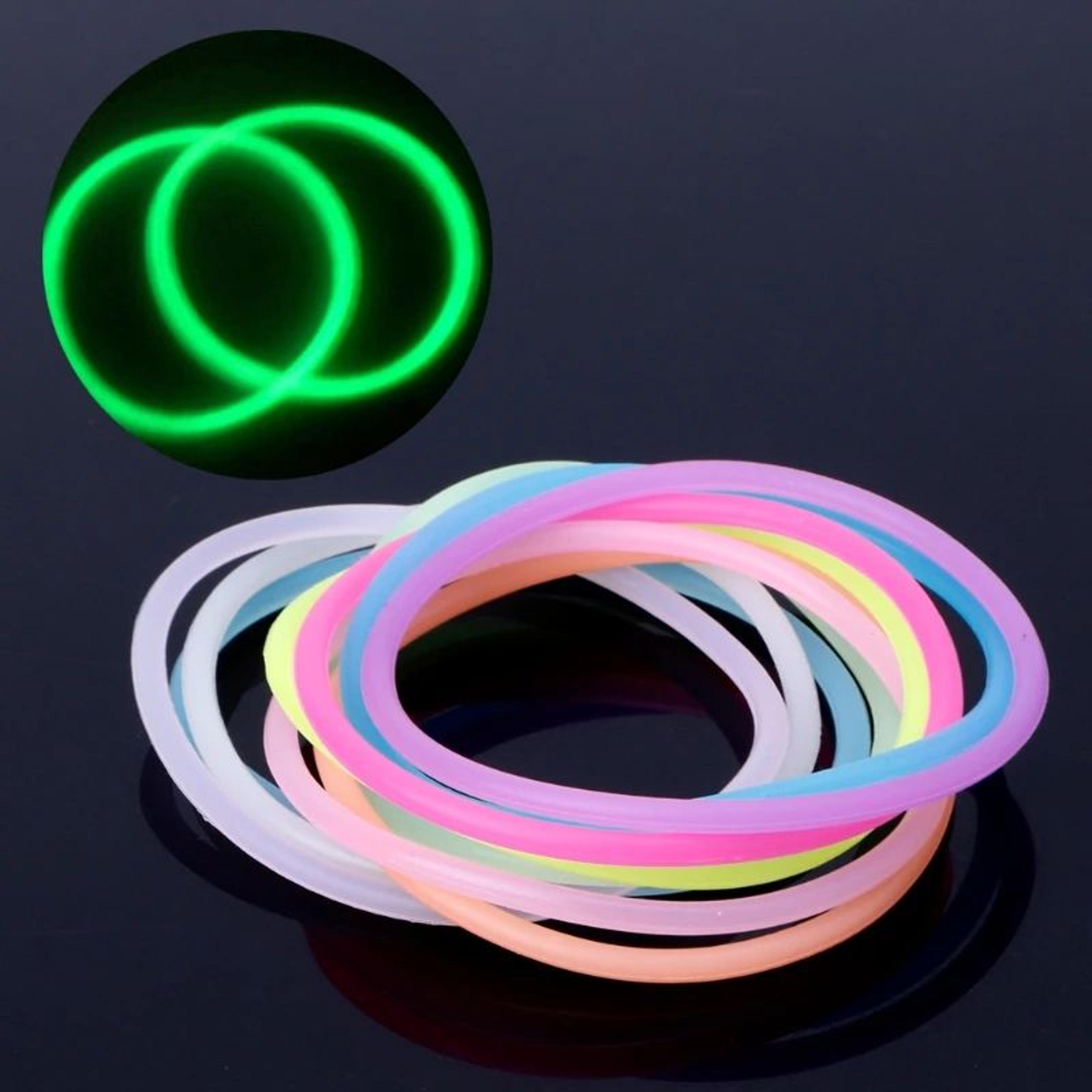 Colorful Glow Silicone Wristband Set 3