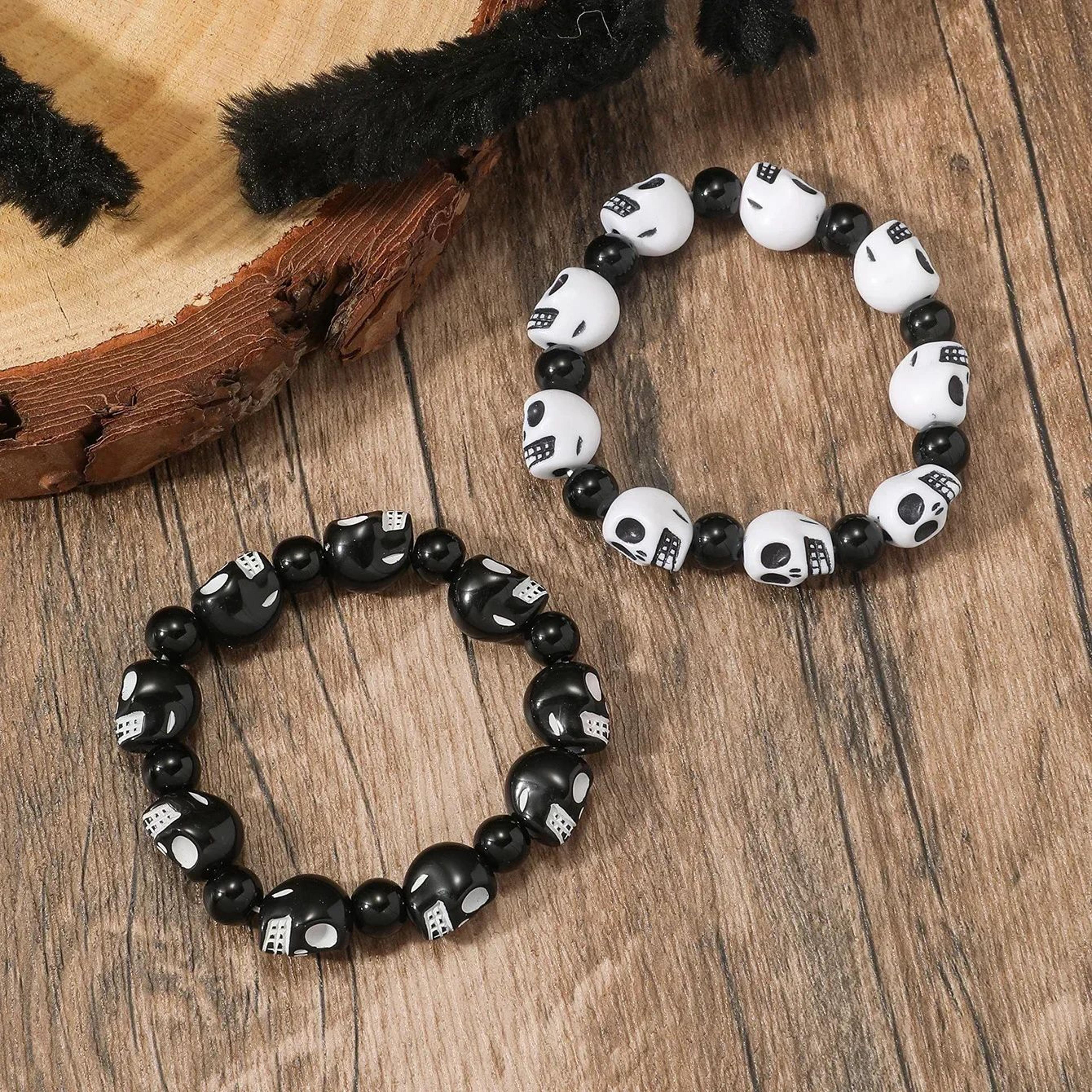 Gothic Skull Skeleton Beaded Bracelet 2