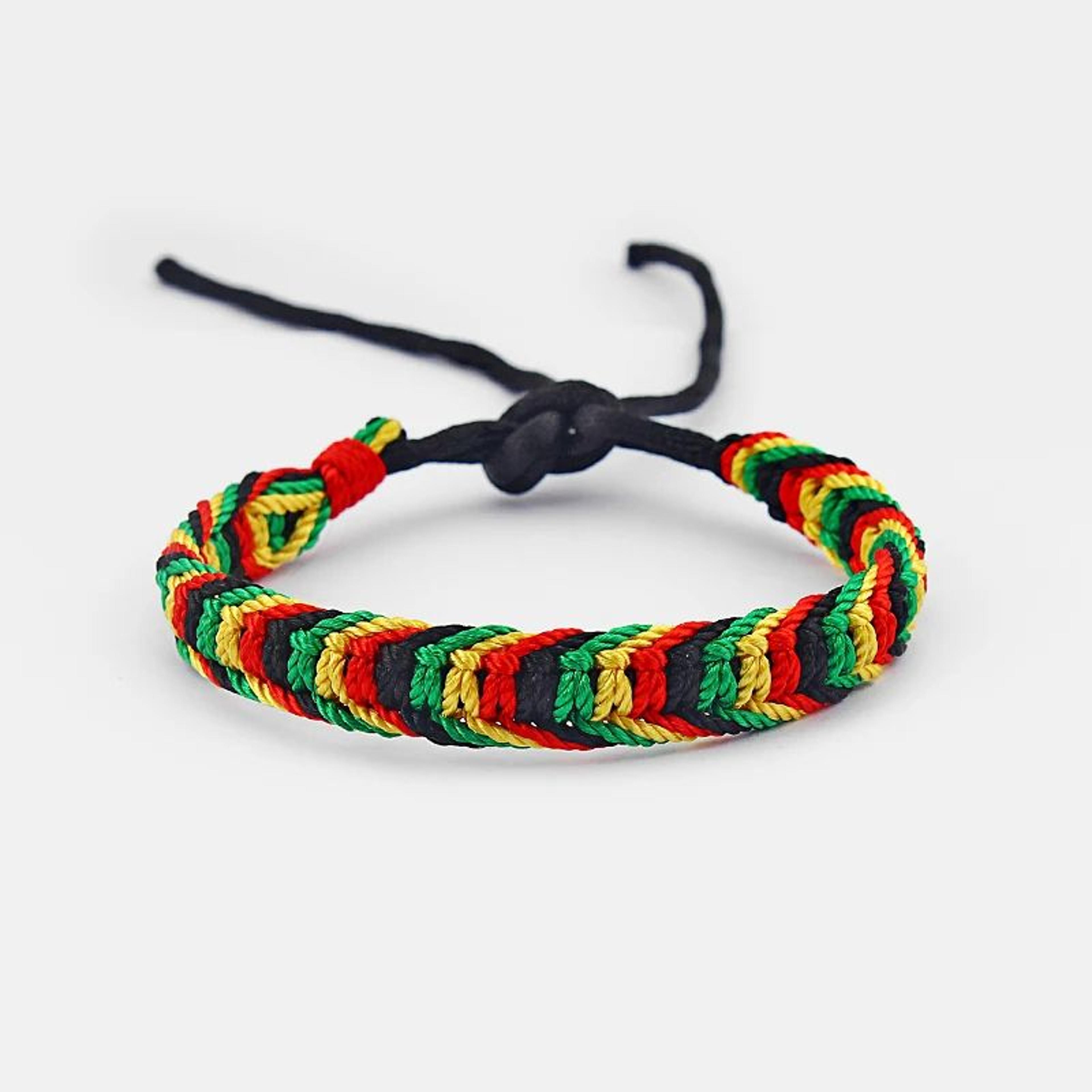 Rasta Reggae Woven Friendship Bracelet Set 4
