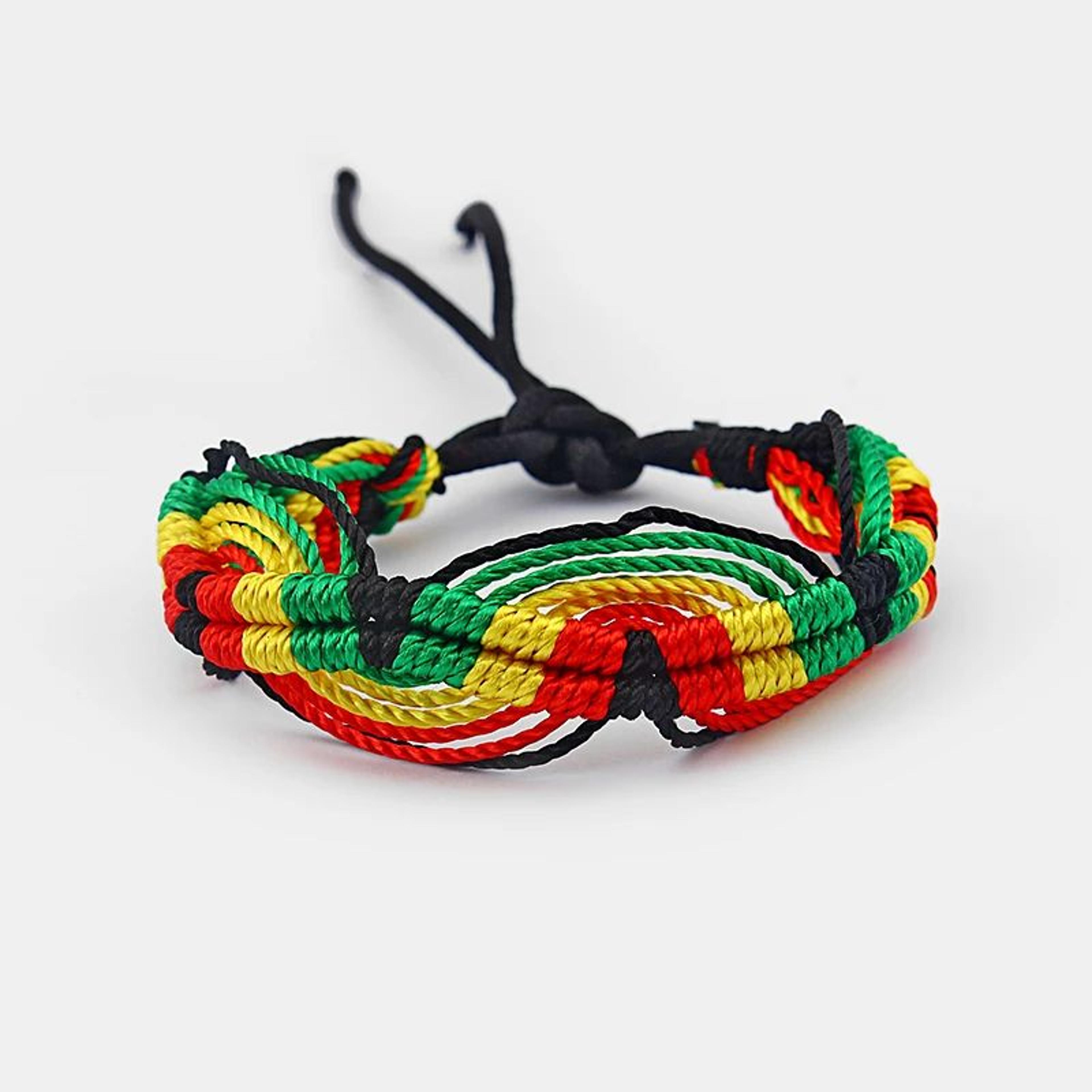 Rasta Reggae Woven Friendship Bracelet Set 5