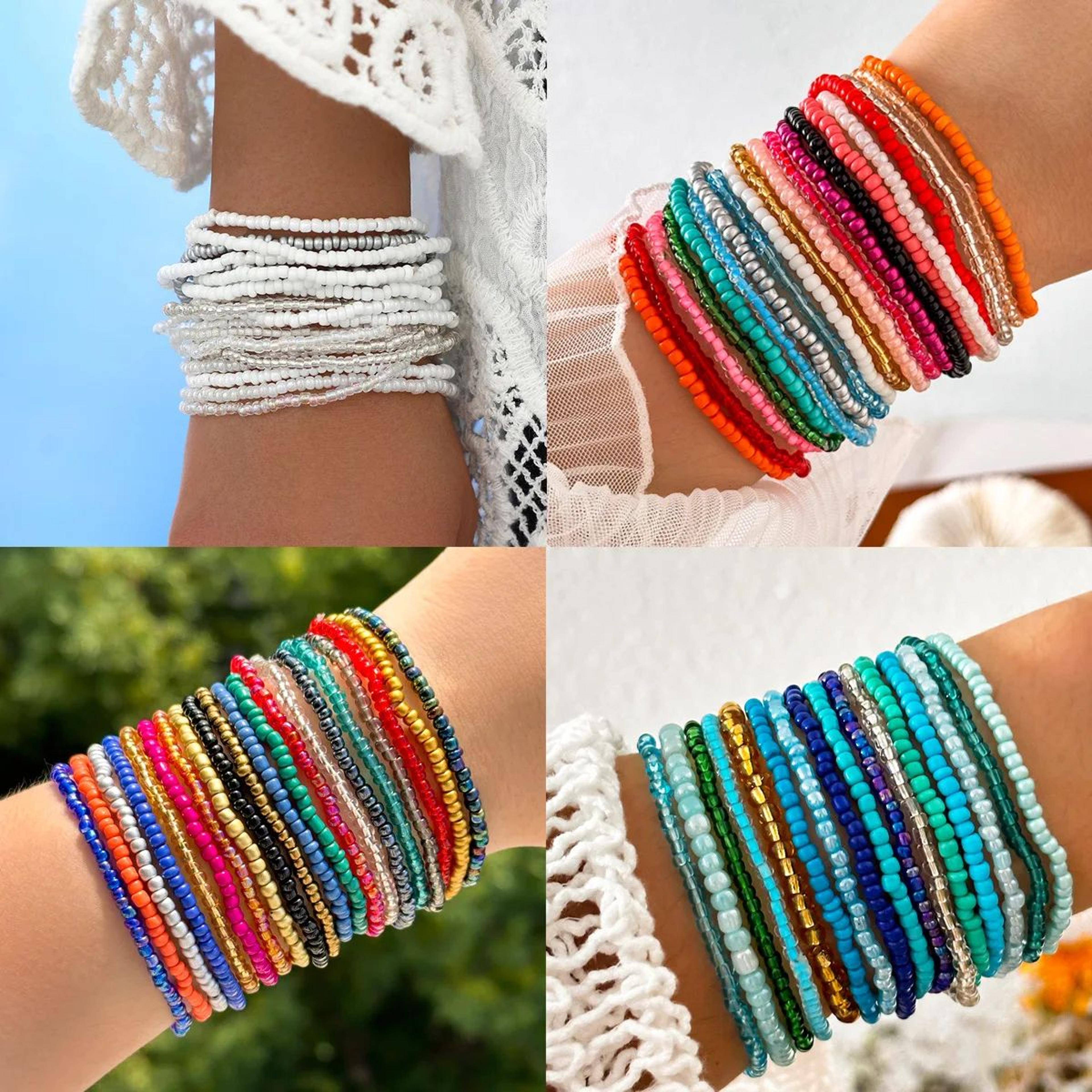 Gradient Rice Bead Bracelet Set 0