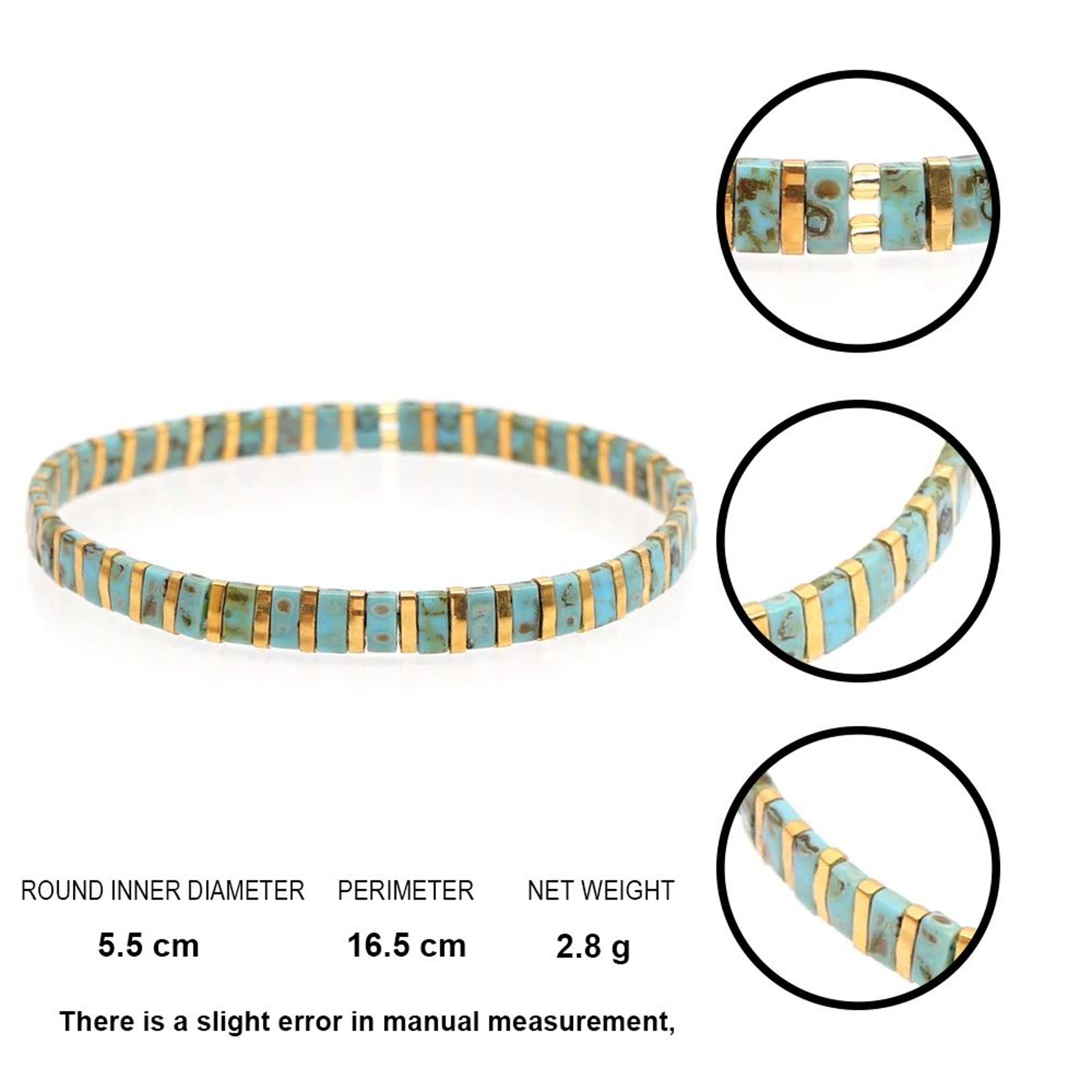 Green Miyuki Tila Beaded Couple Bracelet Set 3