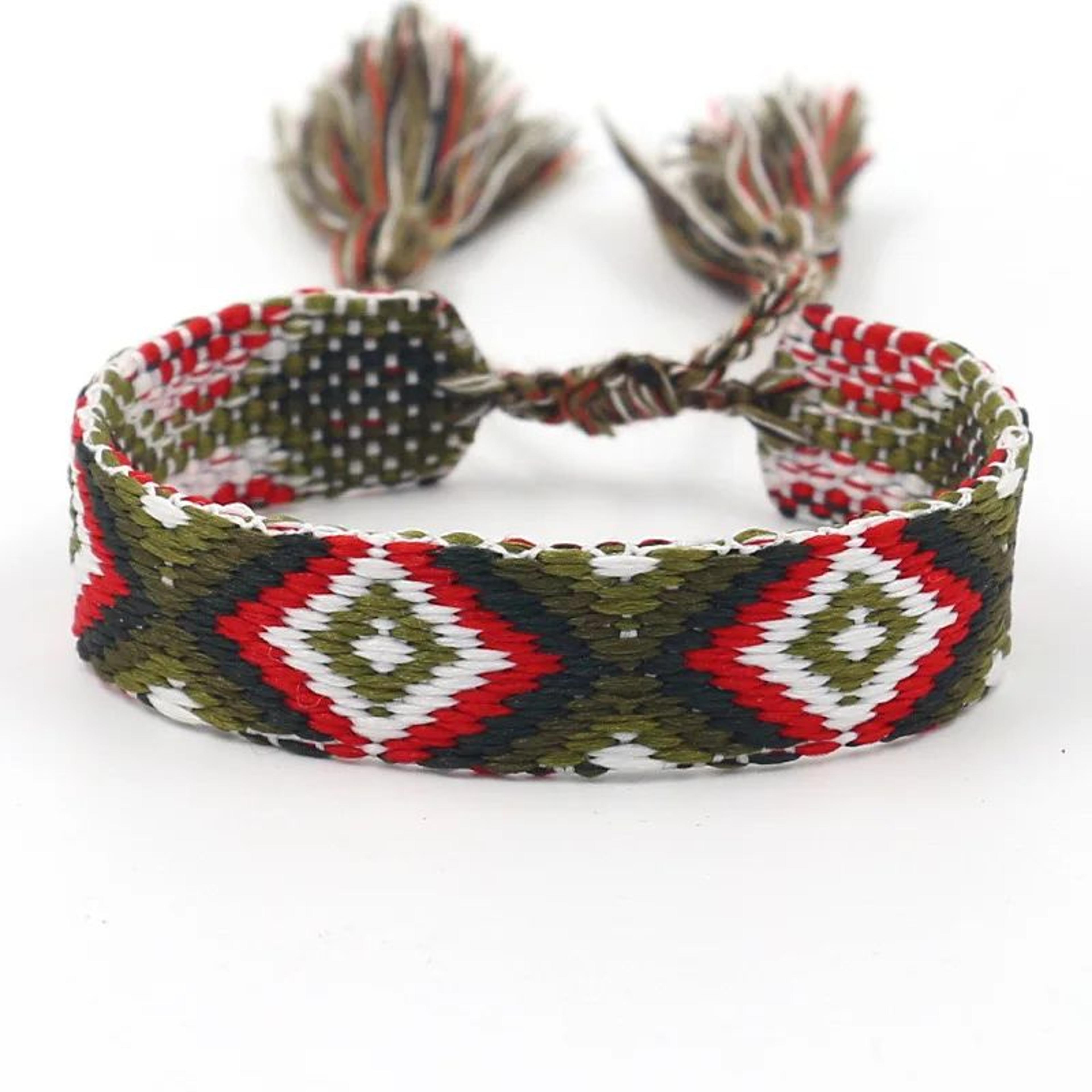 Colorful Boho Tassel Woven Friendship Bracelet 17