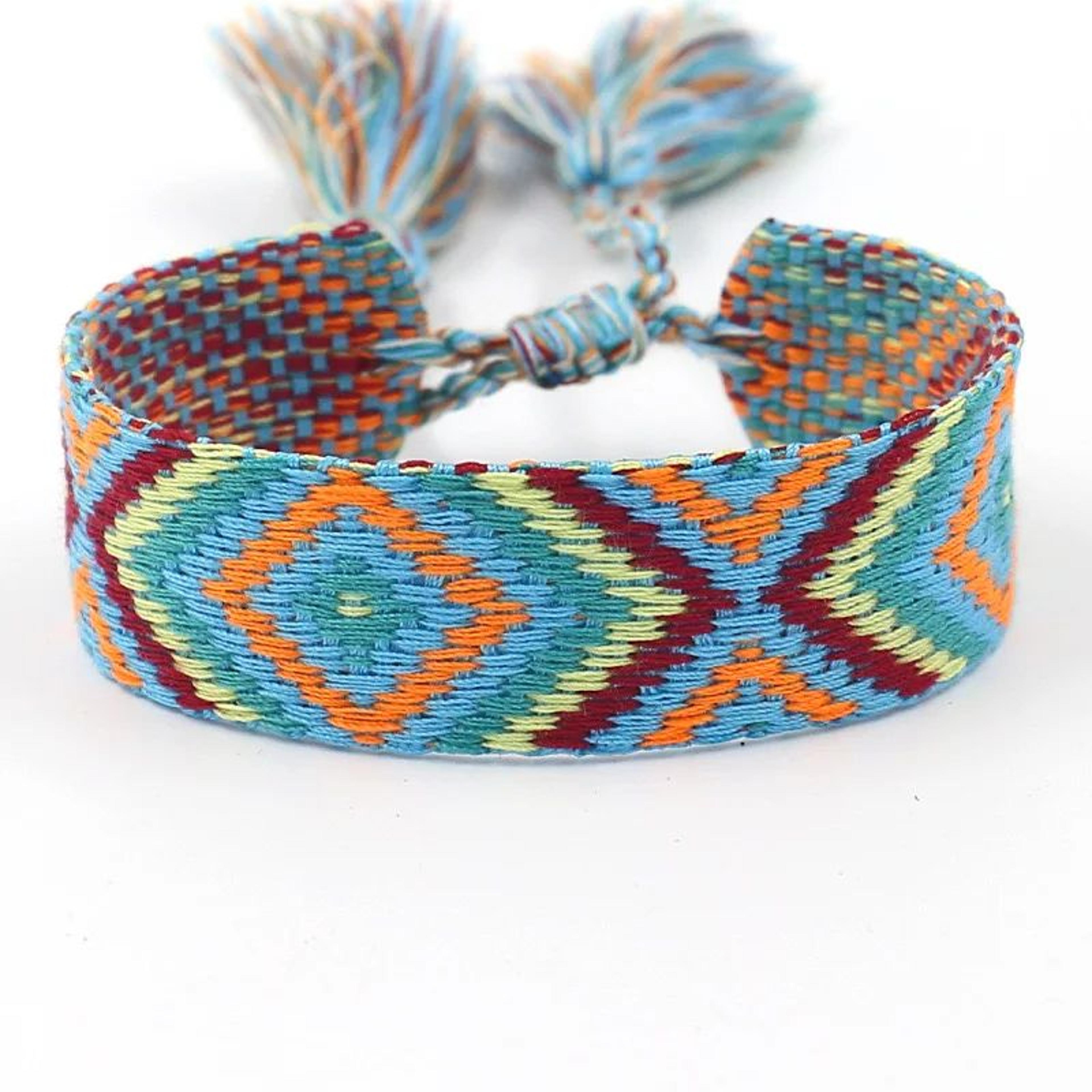 Colorful Boho Tassel Woven Friendship Bracelet 11