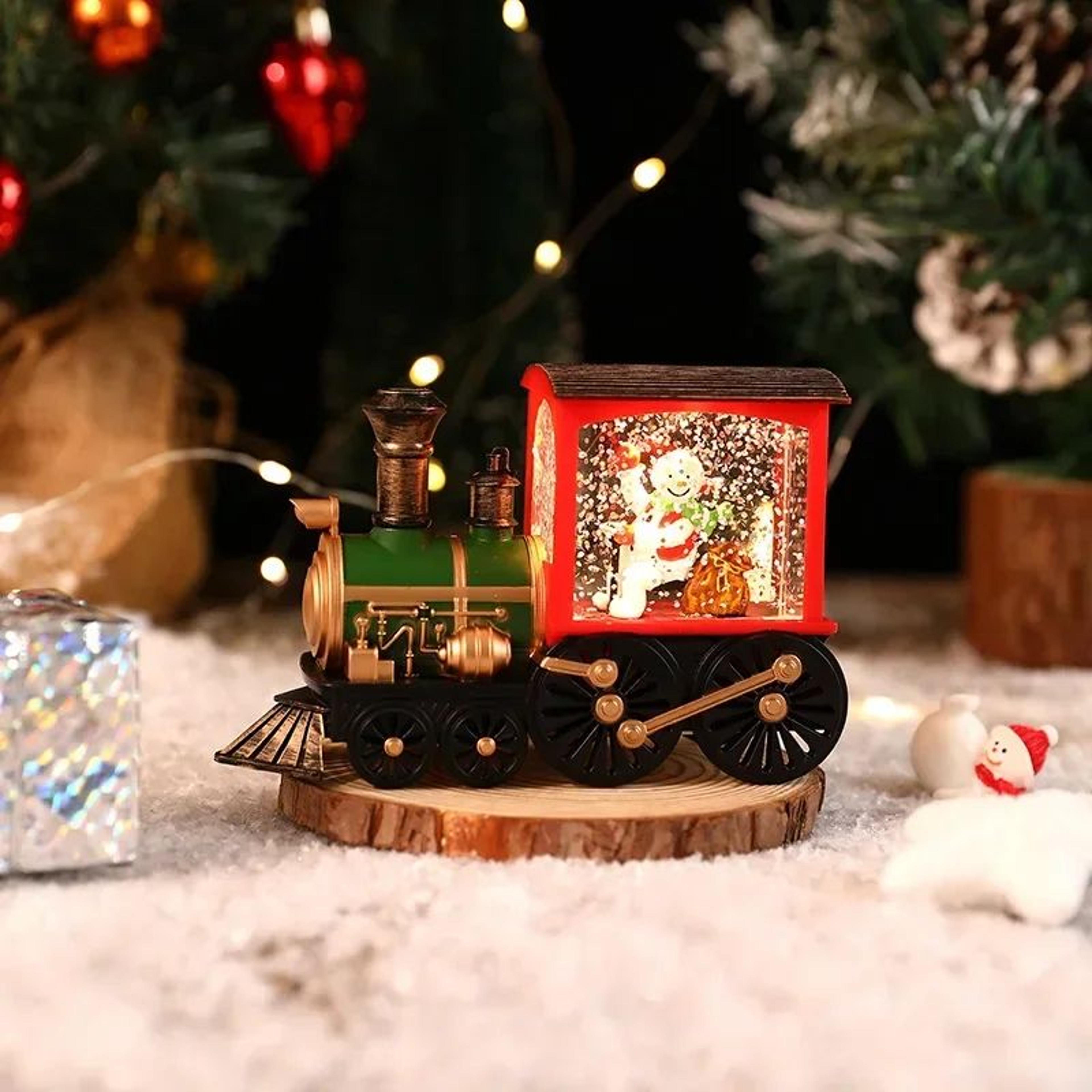 LED Christmas Crystal Ball Train Ornament 9