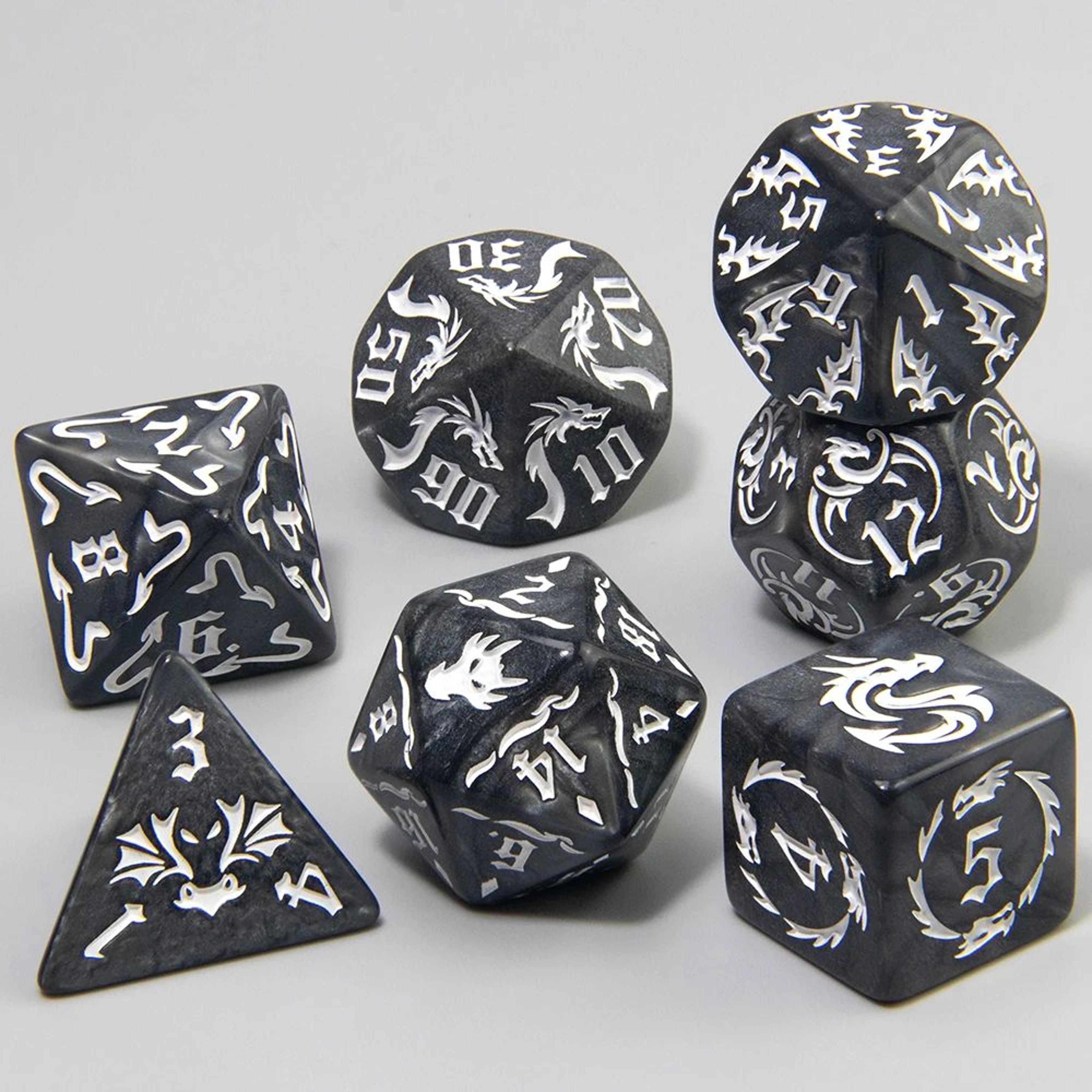 Dragon Marble Polyhedral RPG Dice Set 9