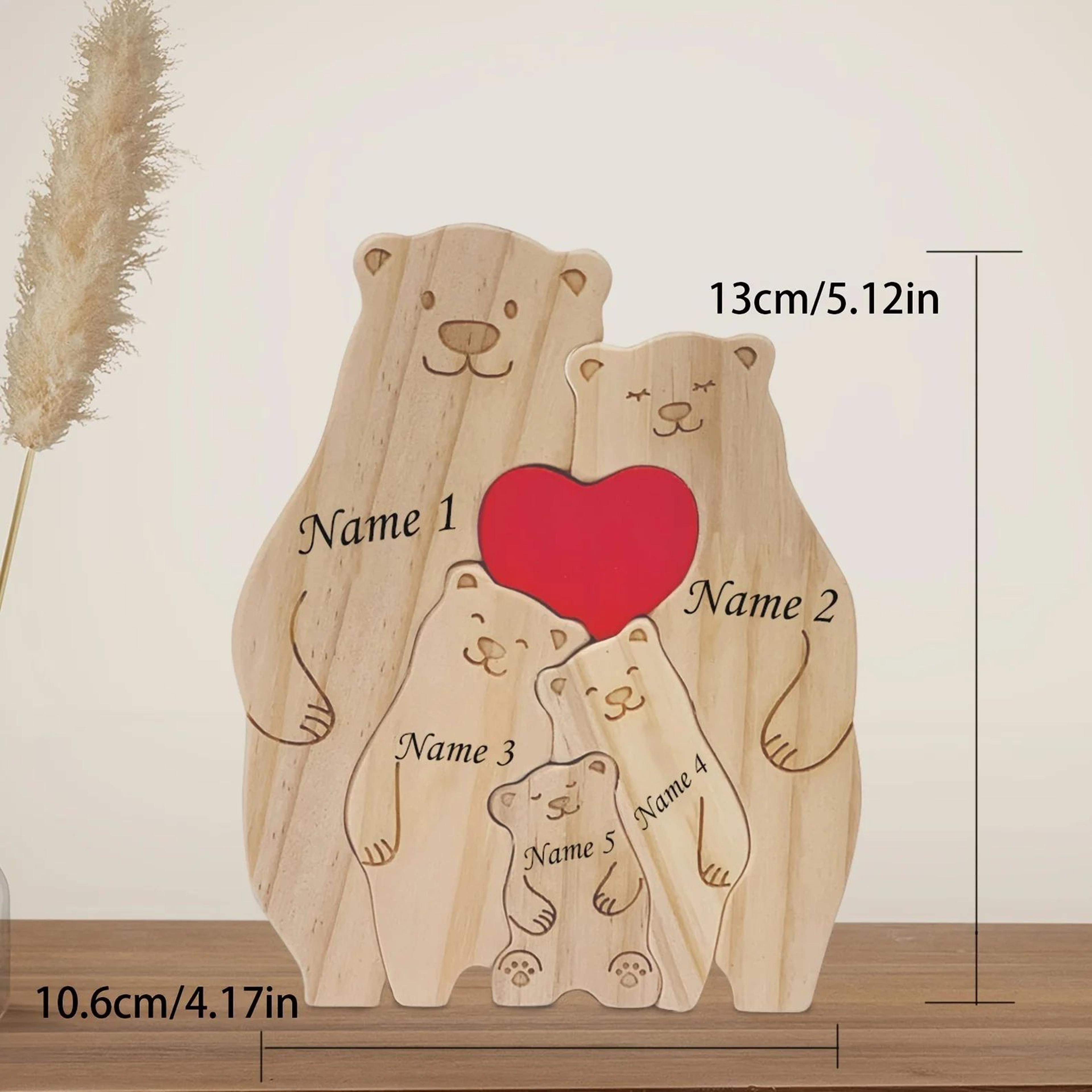Personalized Family Bear Wooden Puzzle Decor 2