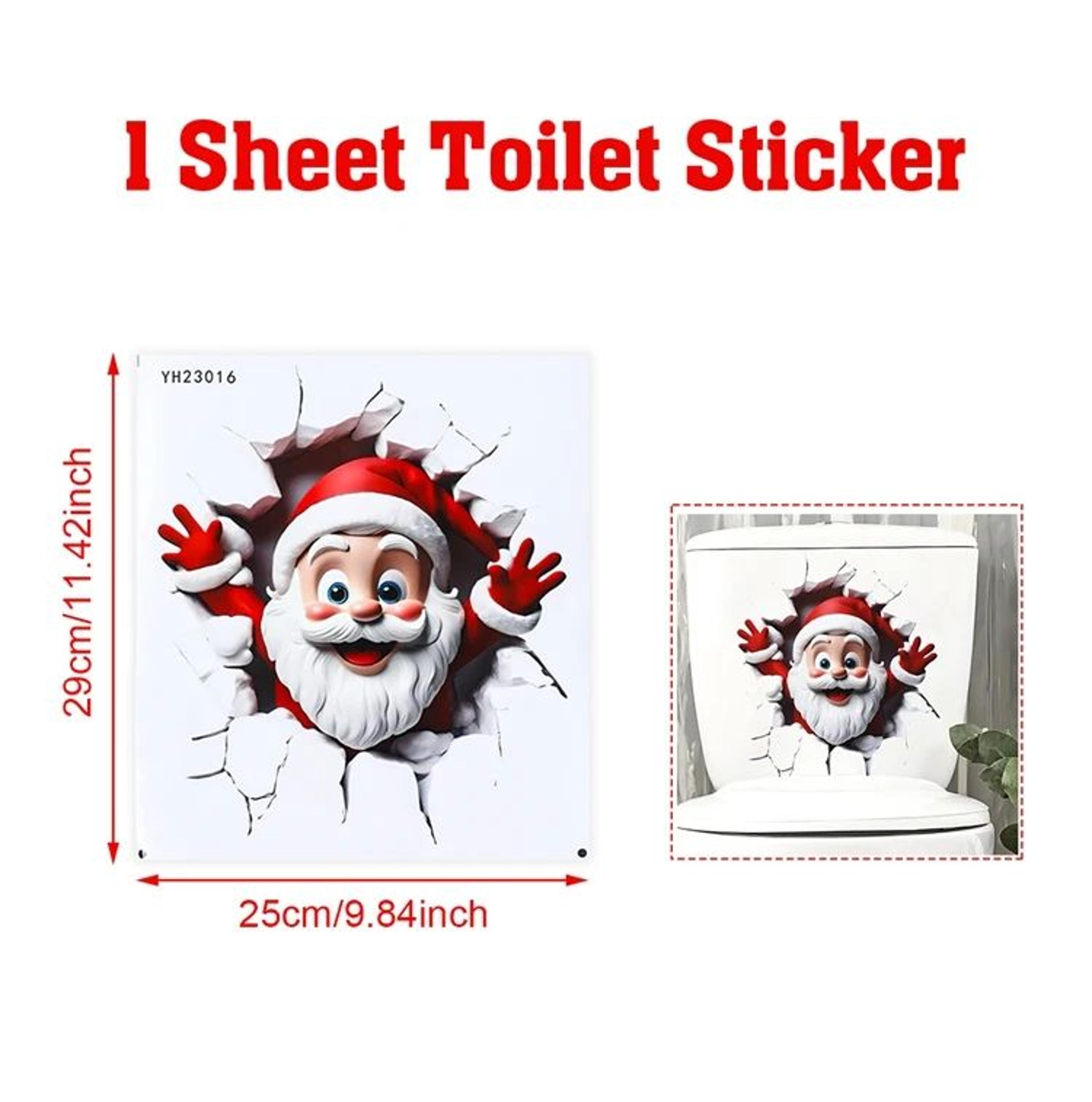 Funny Christmas Toilet Sticker Holiday Decoration 7