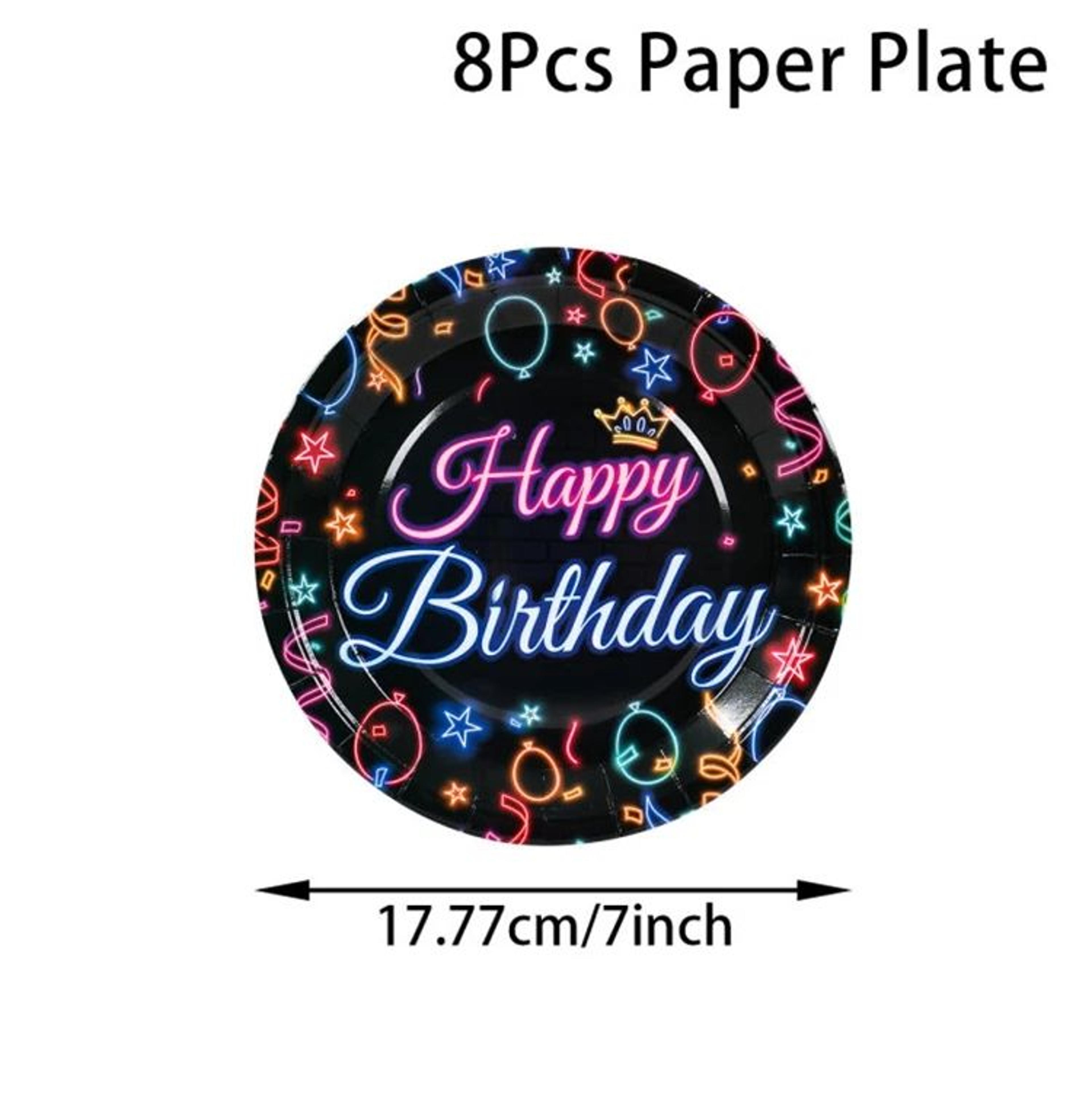 Glow Happy Birthday Party Backdrop Banner 16
