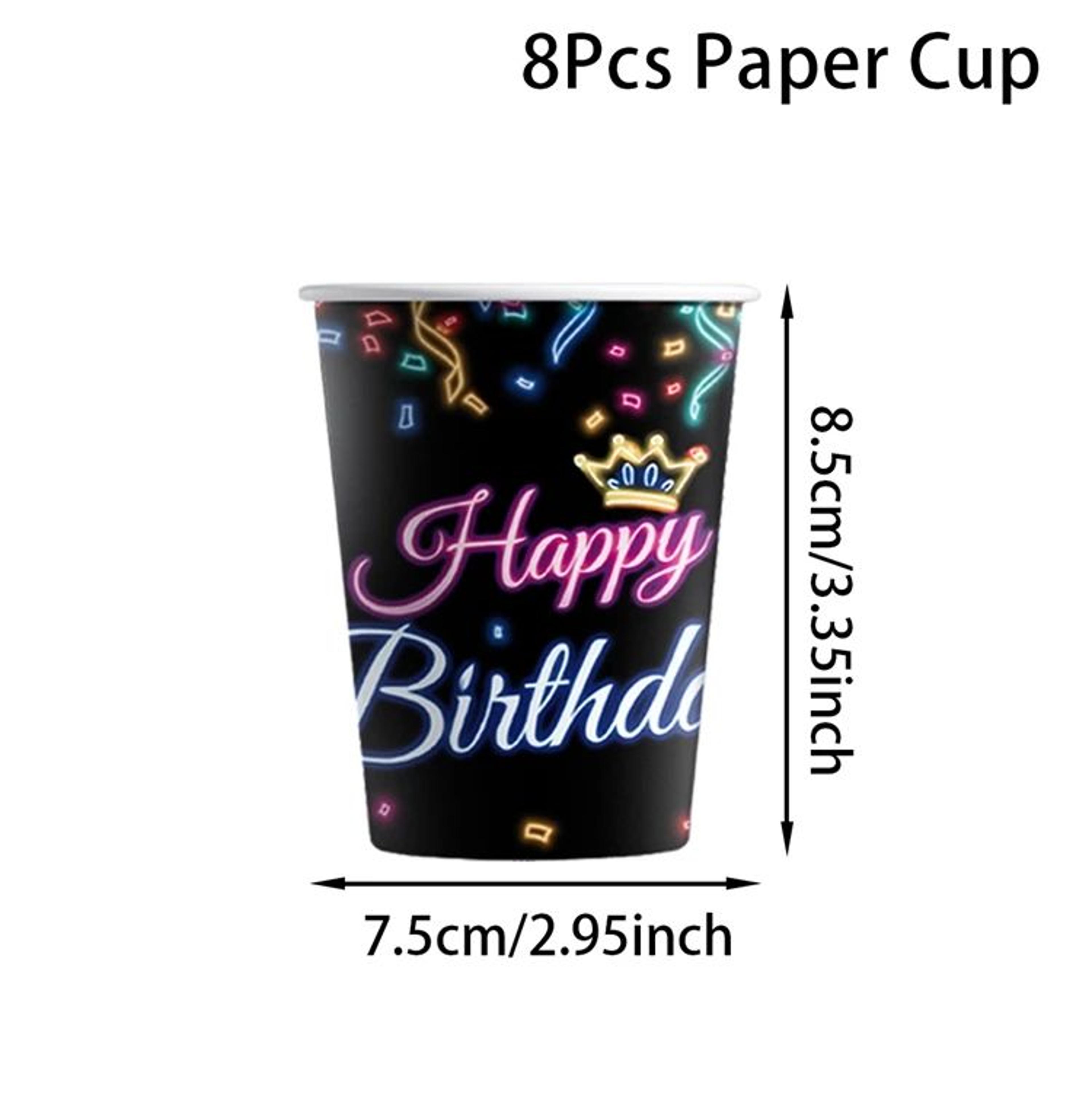 Glow Happy Birthday Party Backdrop Banner 18