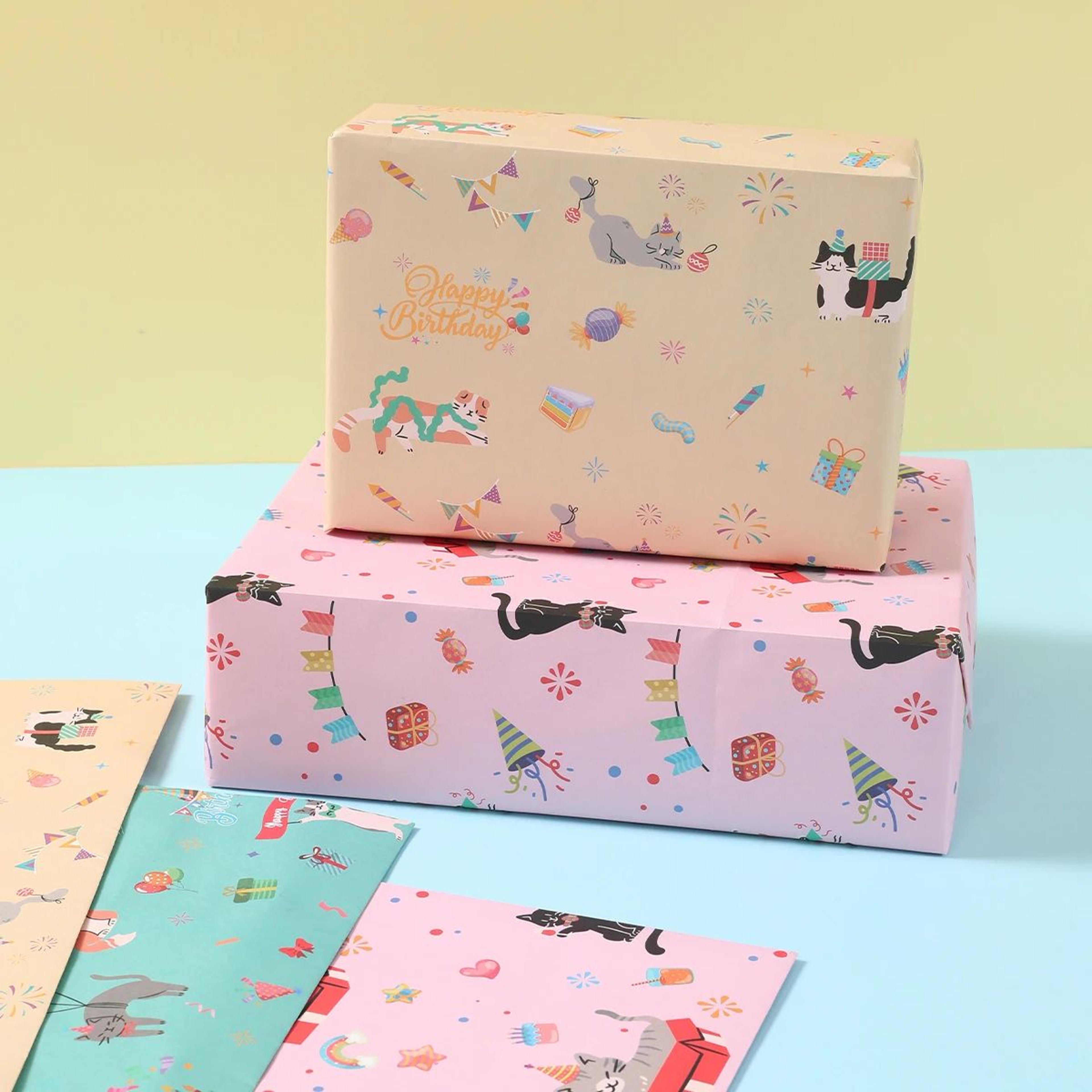 Cartoon Cat Pet Theme Gift Wrapping Paper 5