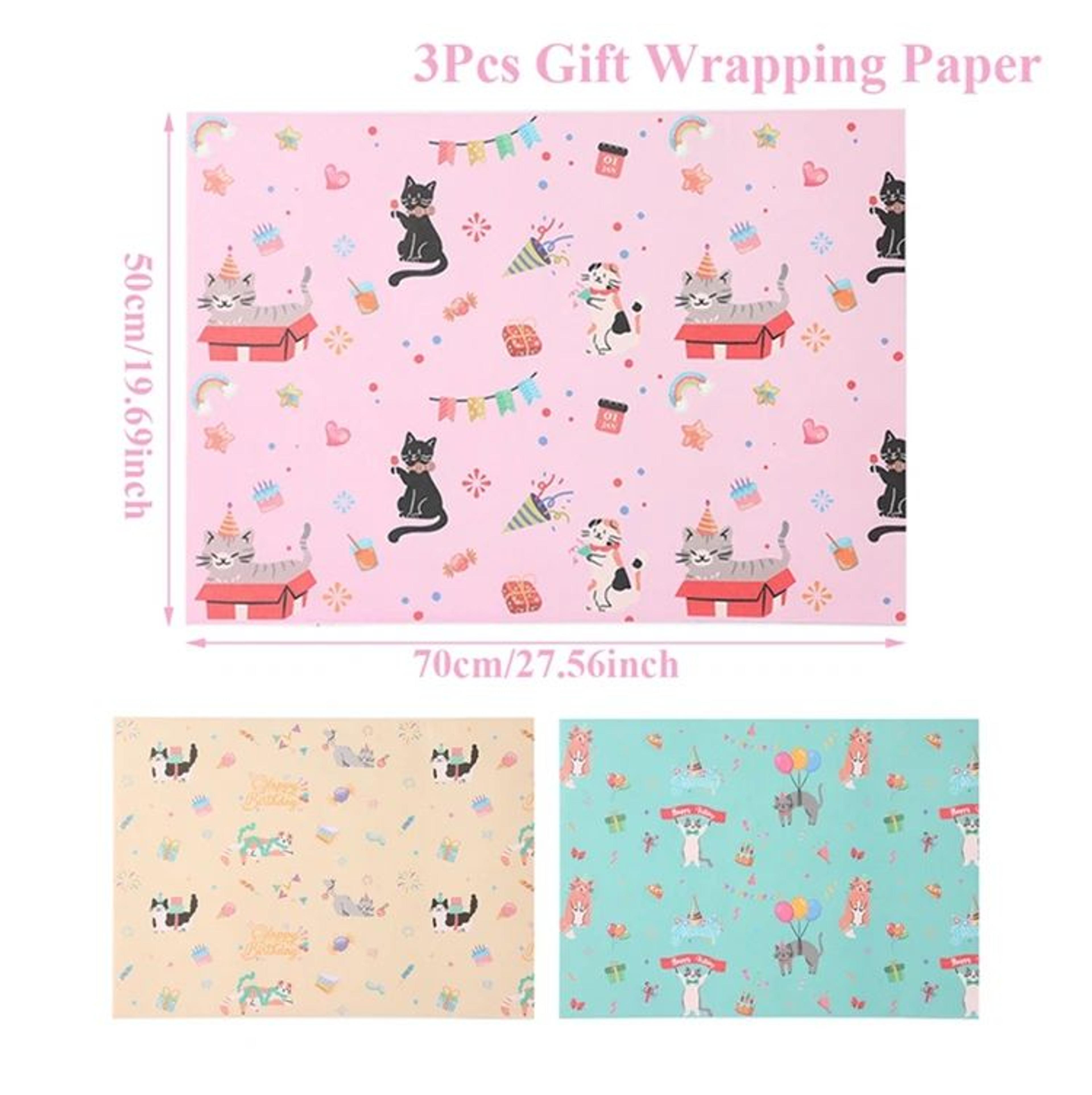 Cartoon Cat Pet Theme Gift Wrapping Paper 6