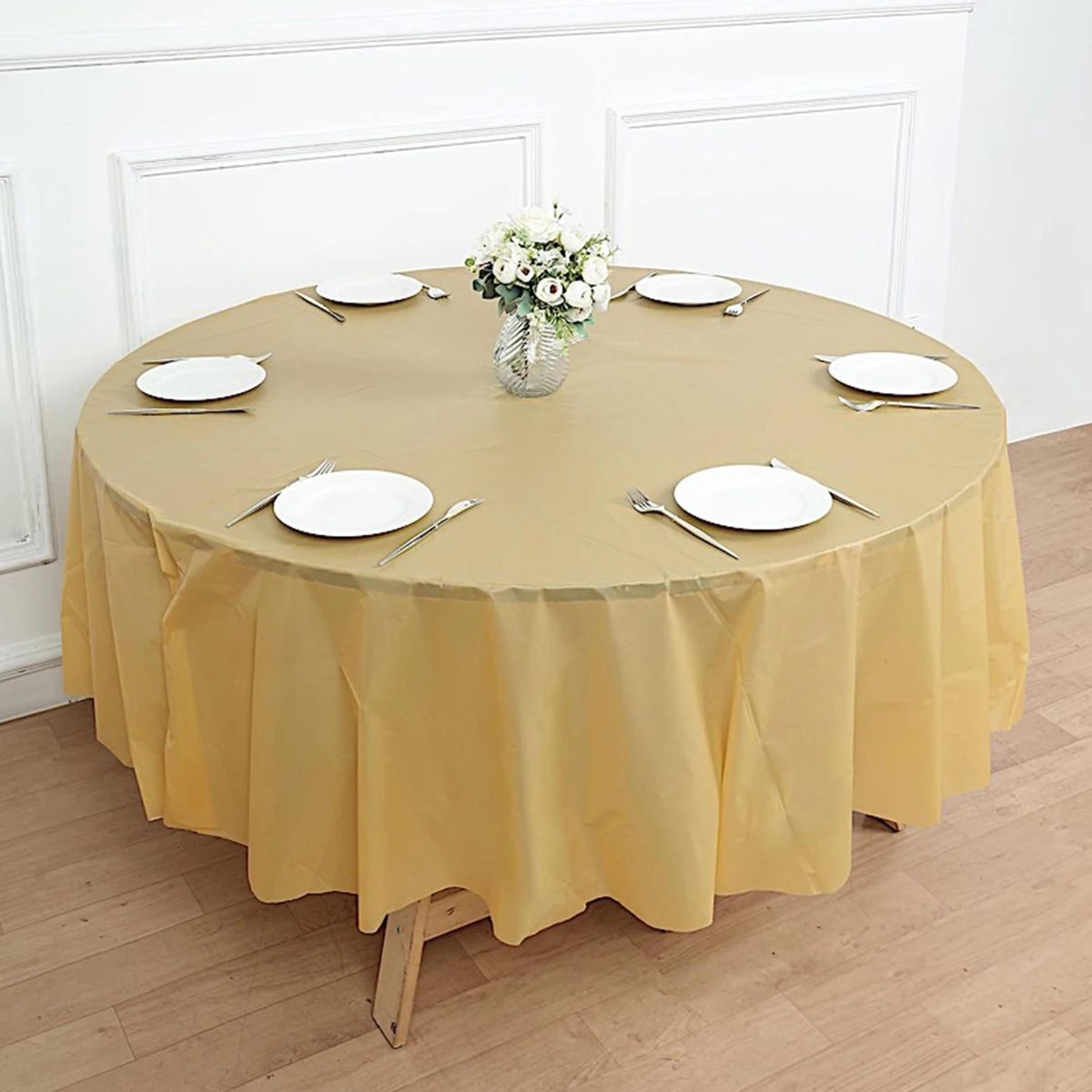 Elegant Solid Round Party Tablecloth 1