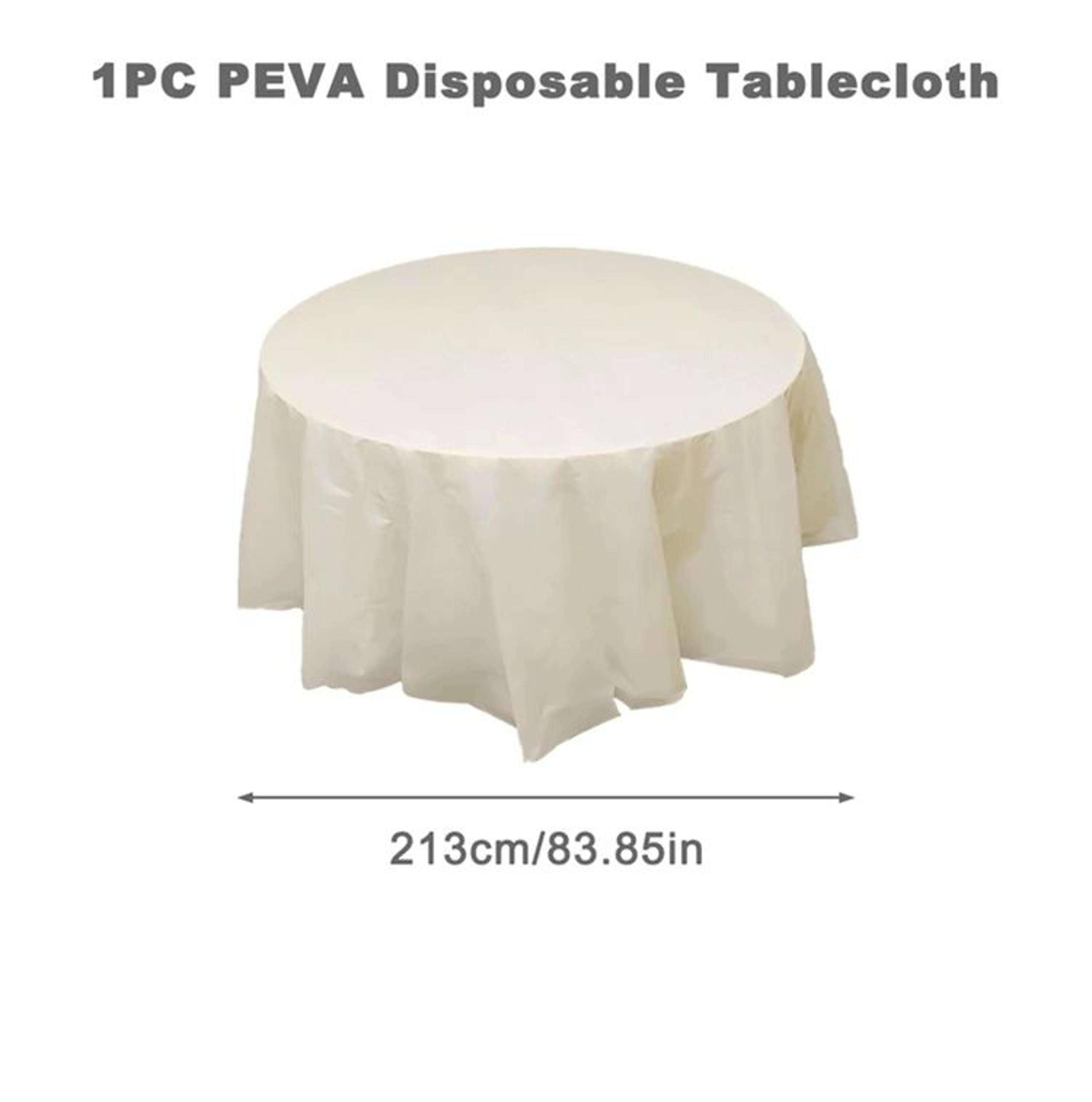 Elegant Solid Round Party Tablecloth 10