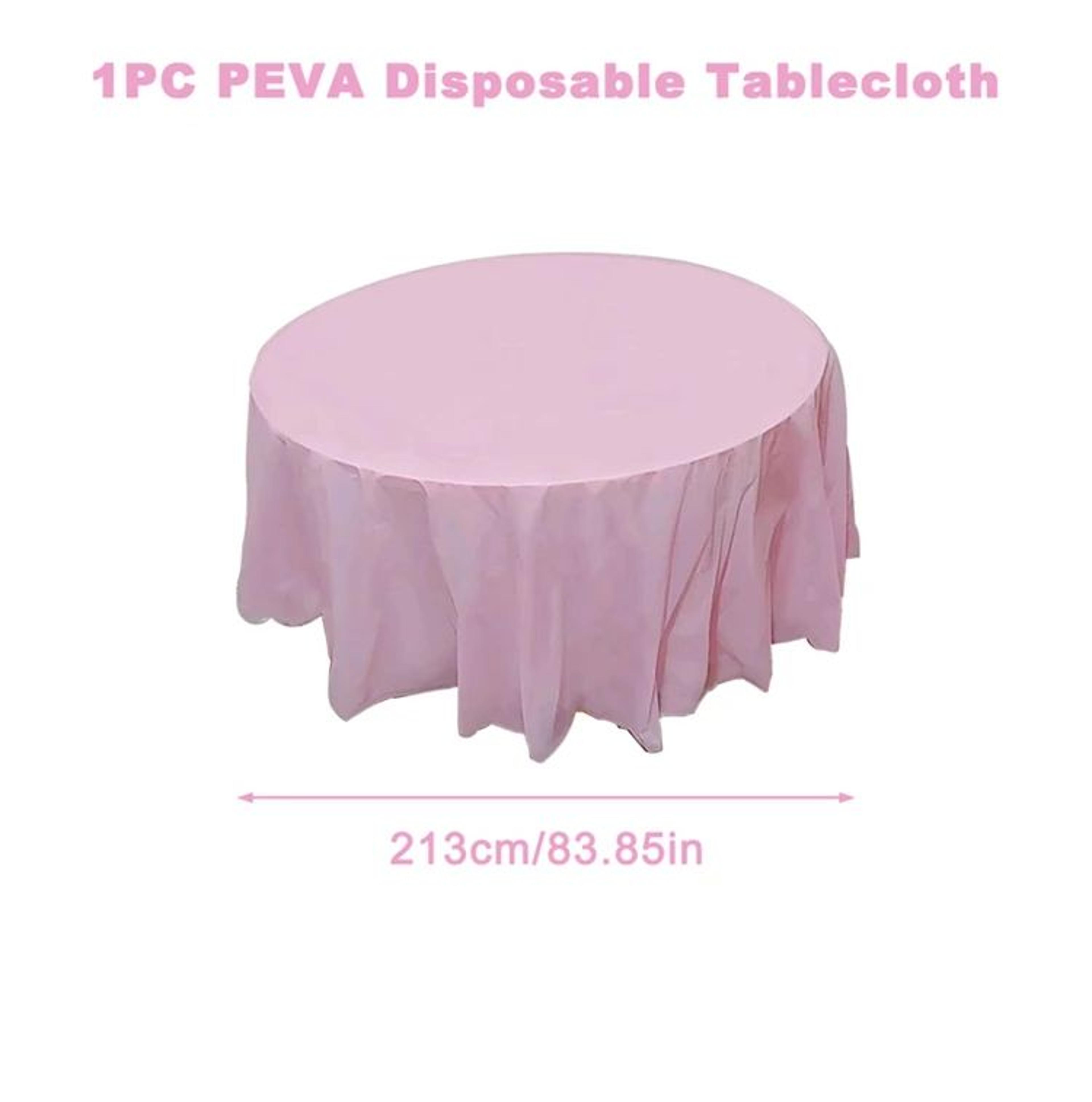 Elegant Solid Round Party Tablecloth 11
