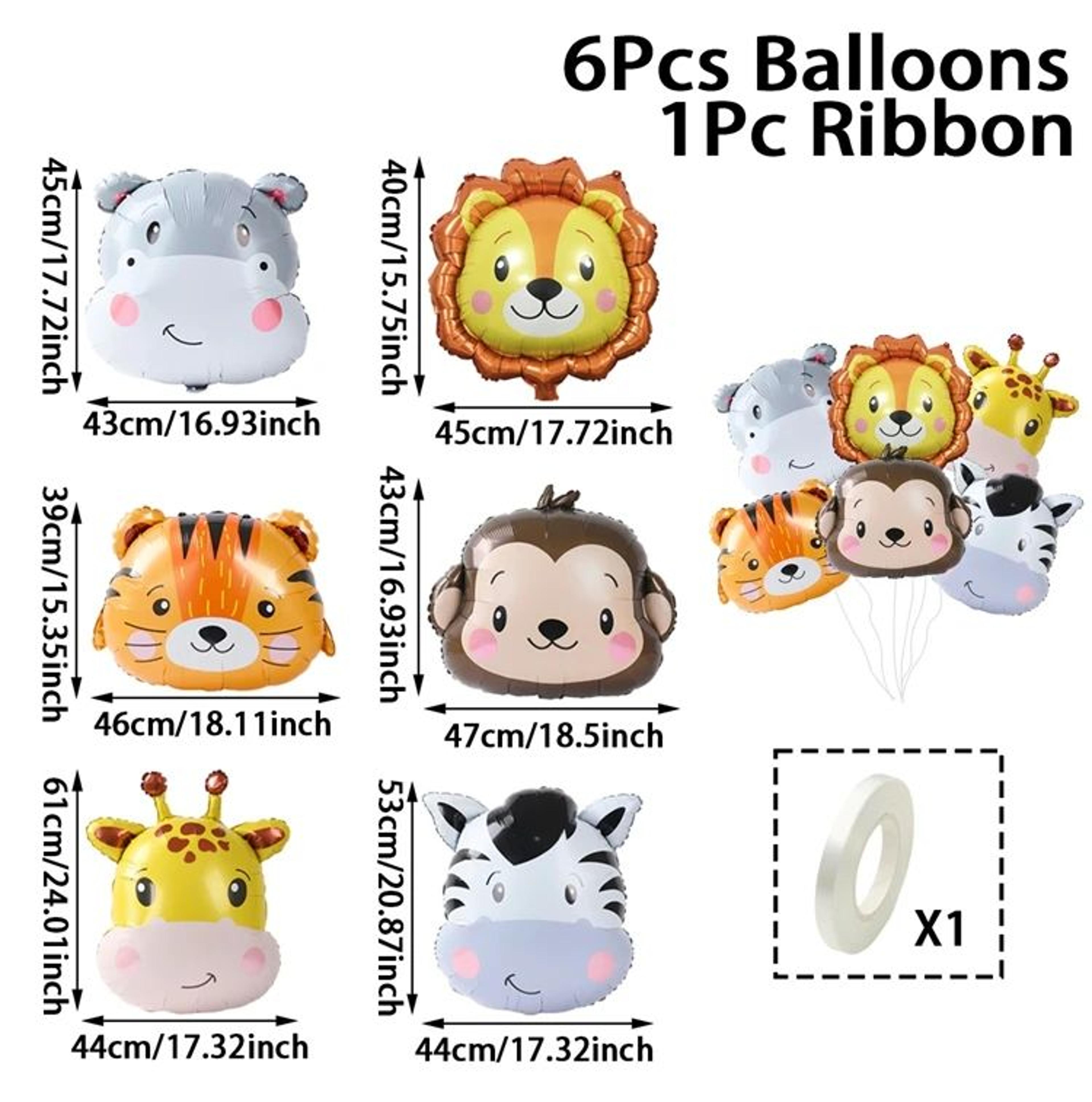 Safari Animal Foil Balloon Party Set 7
