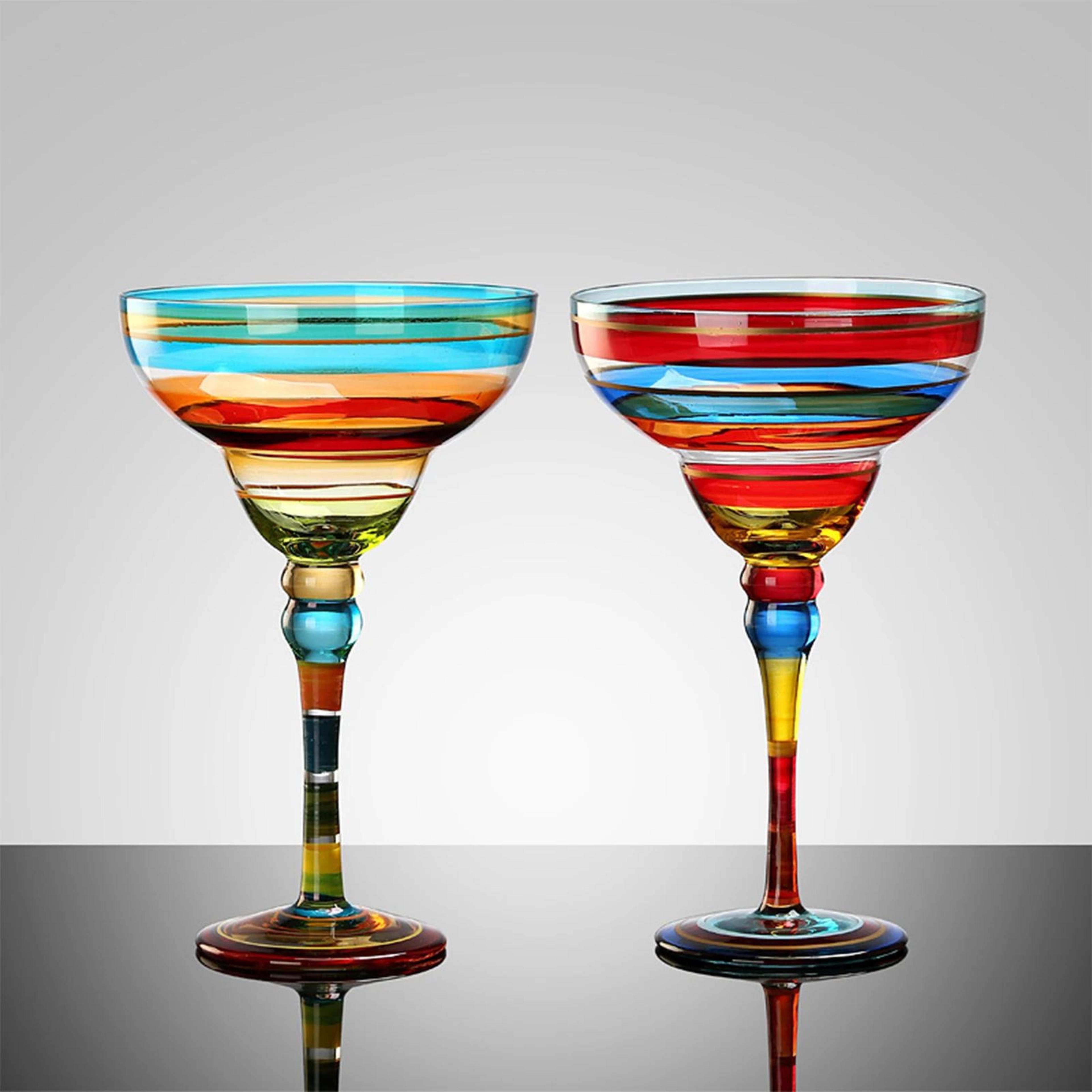 Hand Painted Margarita Cocktail Glass 1