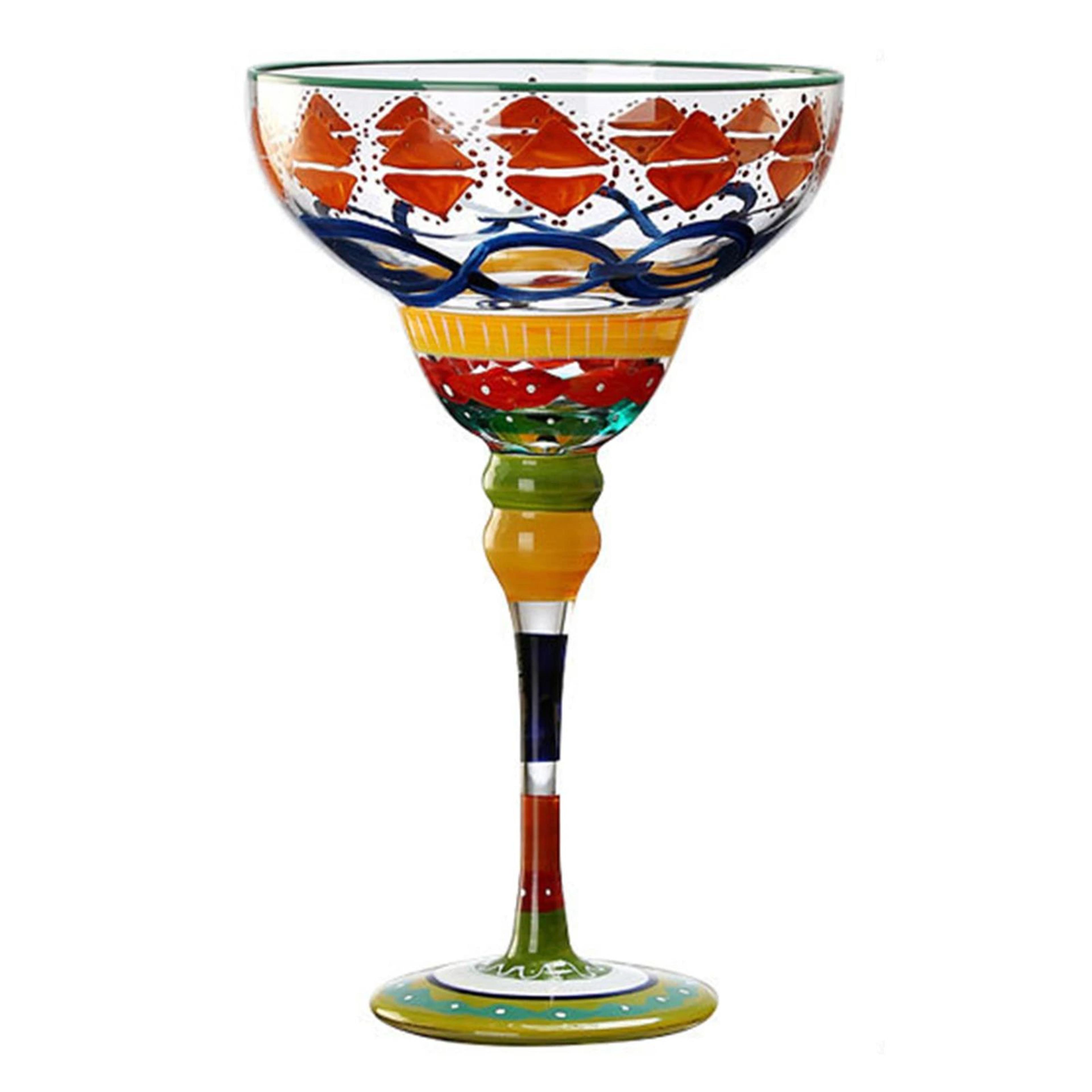 Hand Painted Margarita Cocktail Glass 11