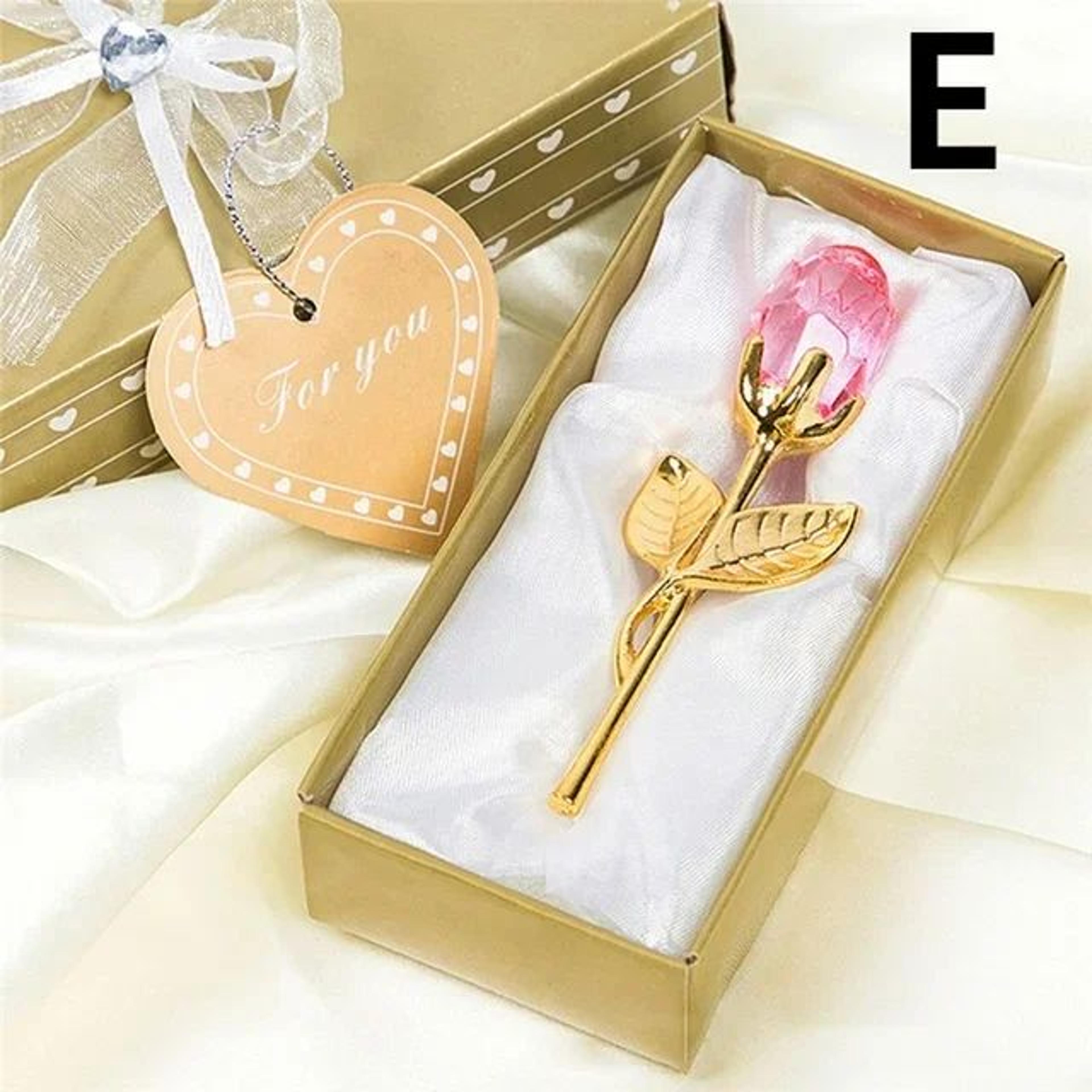 Crystal Glass Rose Flower Decorative Figurine 10