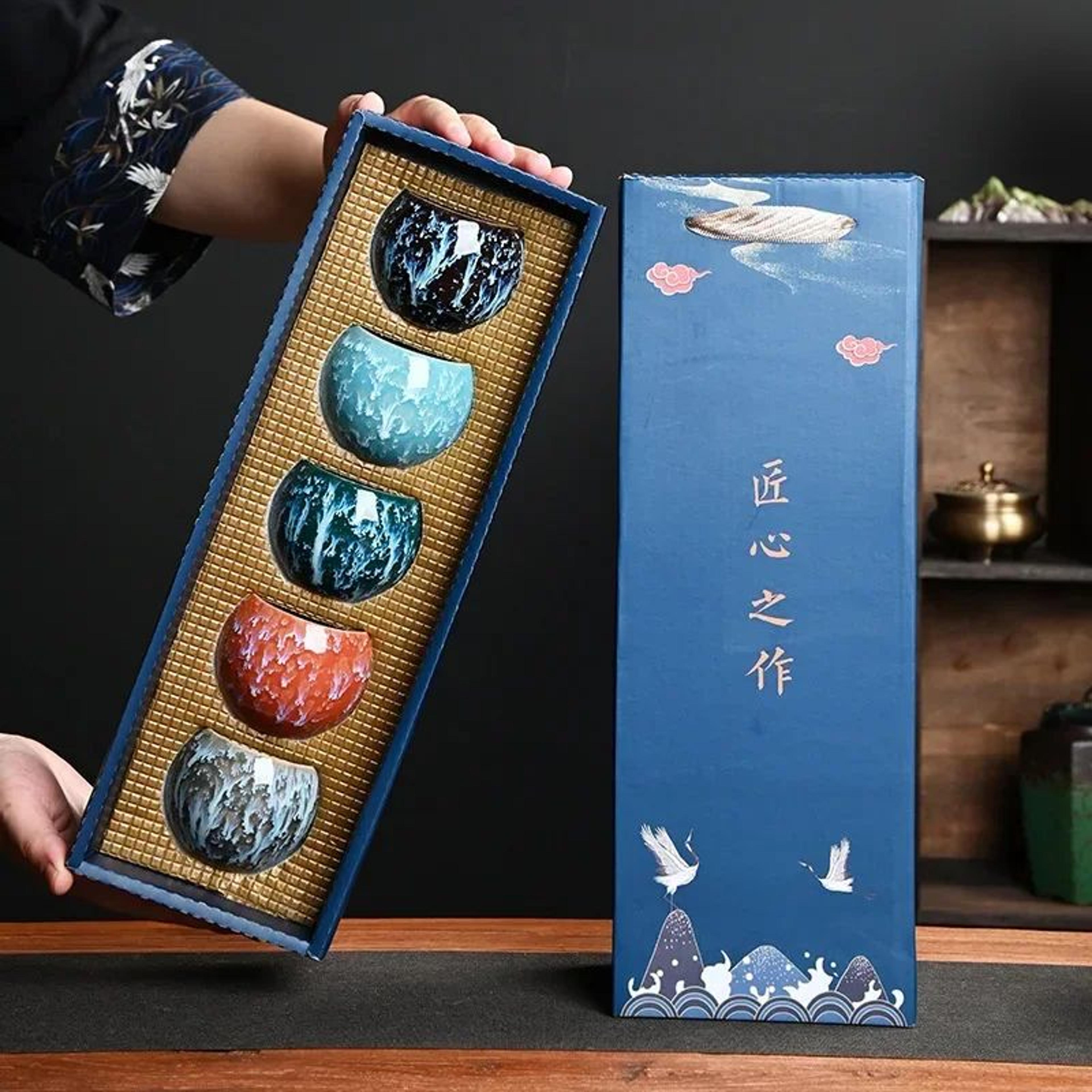 Five Elements Kiln Glazed Ceramic Tea Cup 5