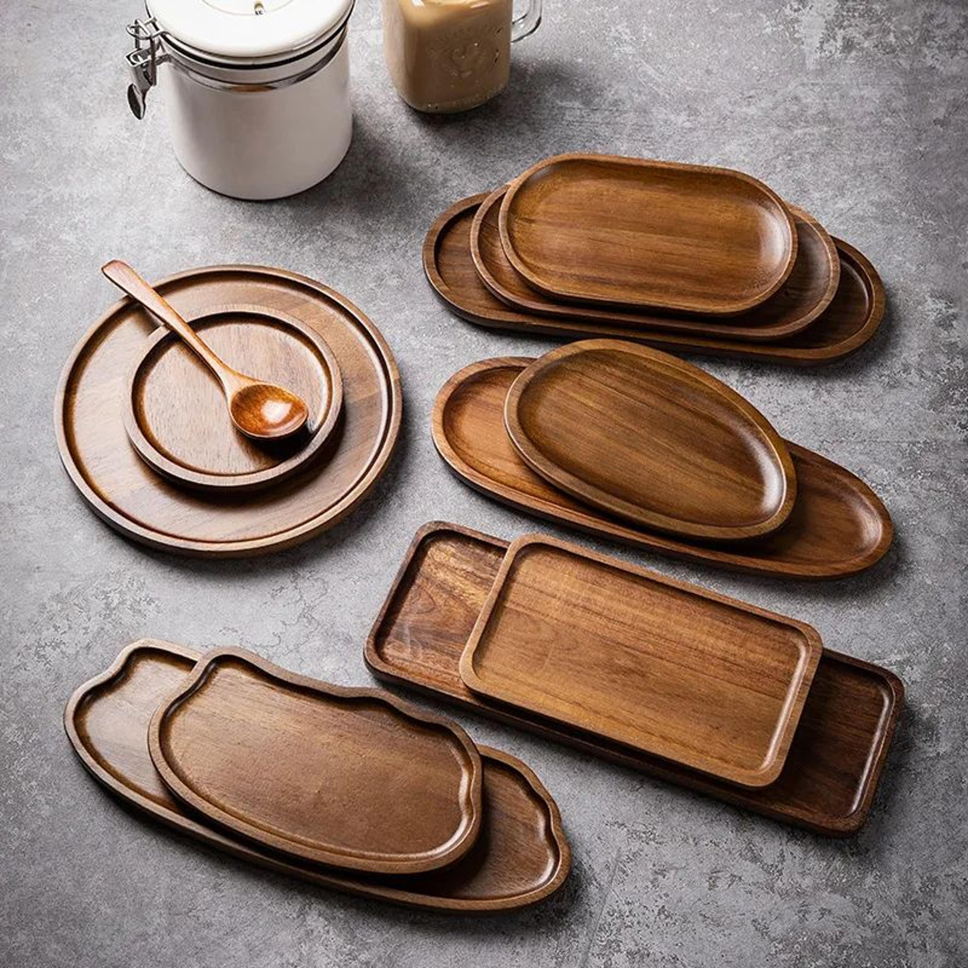 Japanese Style Solid Wood Serving Tray And Dessert Plate 3