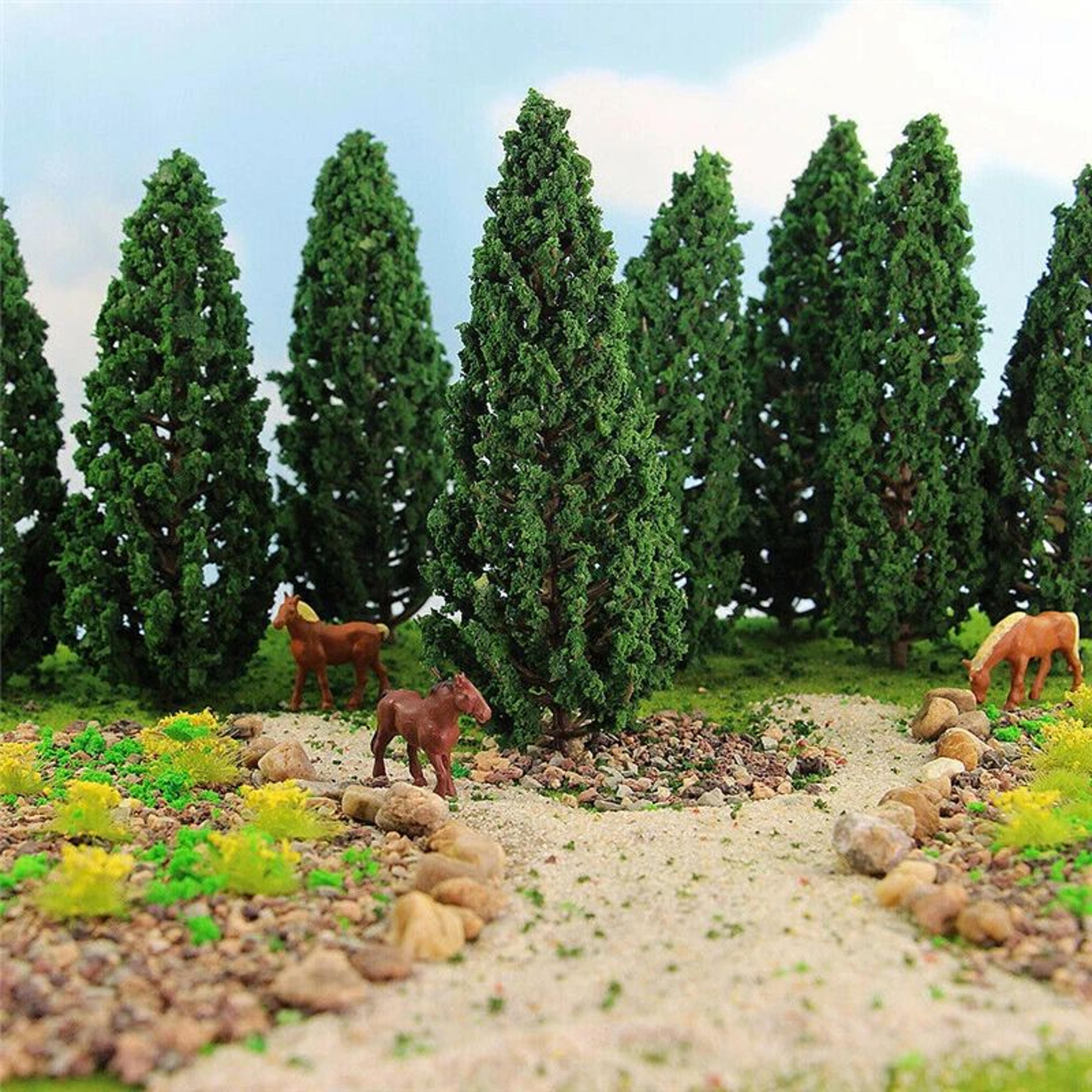 10 Piece Mini Pine Trees For Model Railway Diorama 5