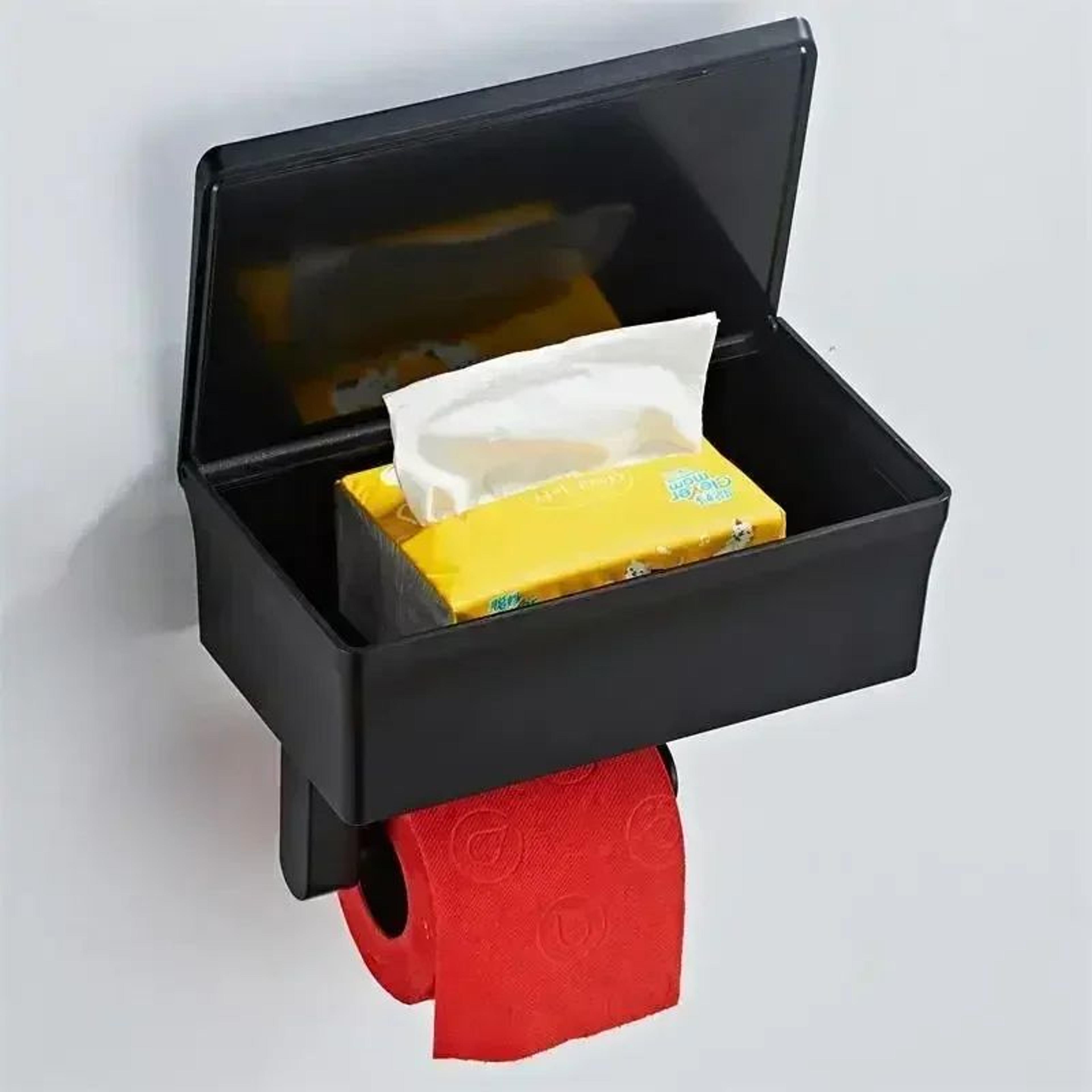 2 In 1 Wall Mounted Toilet Paper Holder With Storage Shelf 3