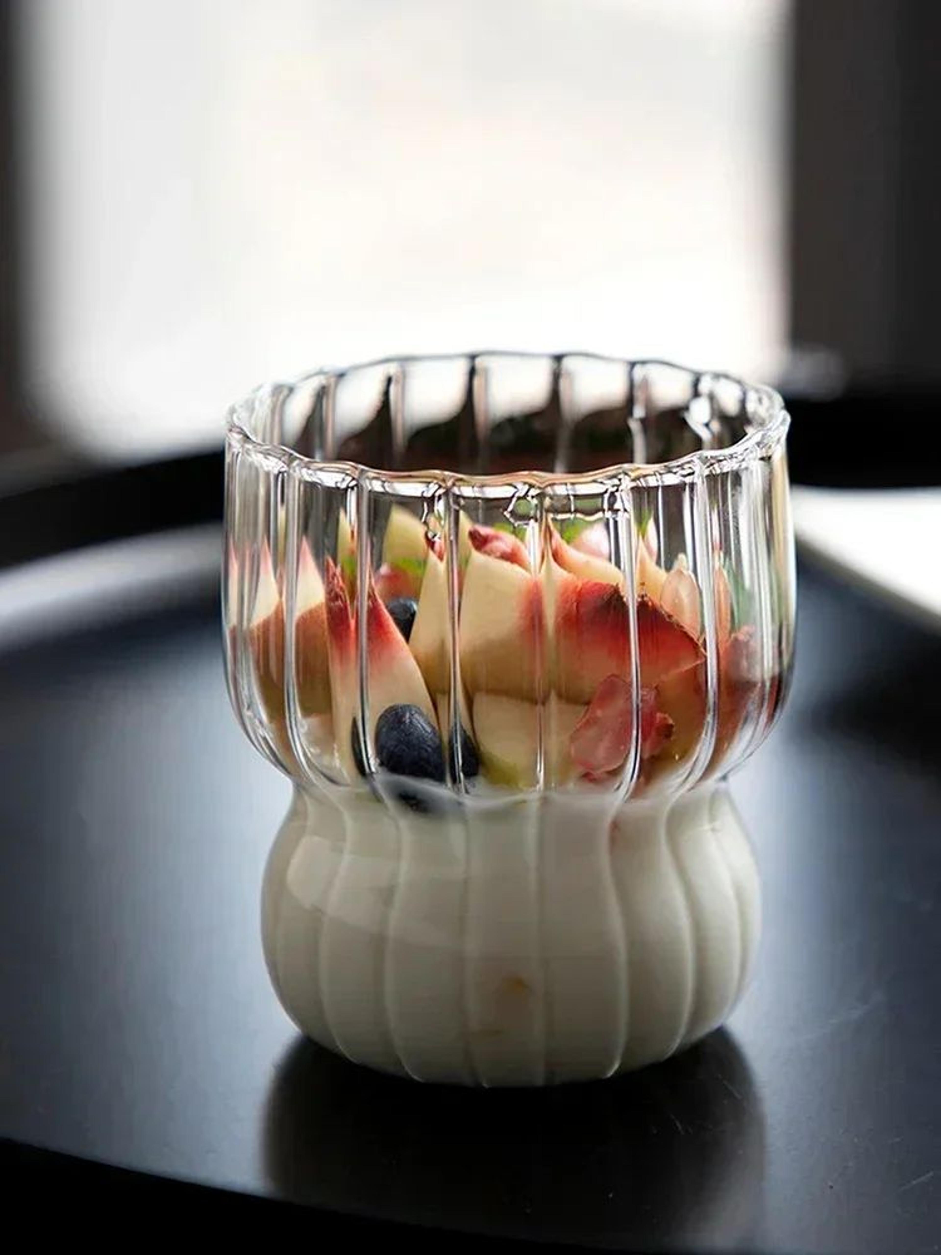 250ml Ribbed Glass Coffee And Cocktail Cup 6