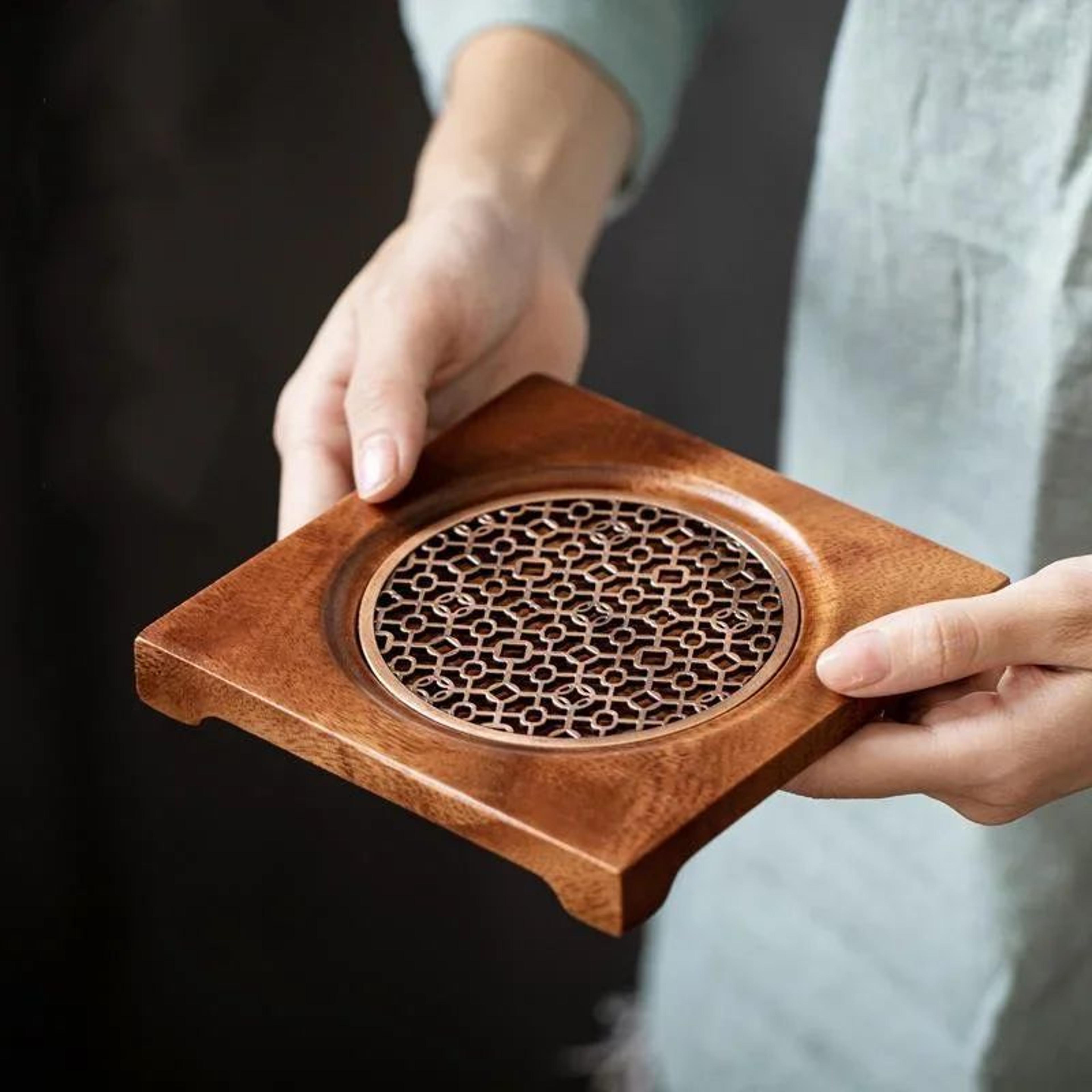 Traditional Walnut Wood Tea Serving Tray 4
