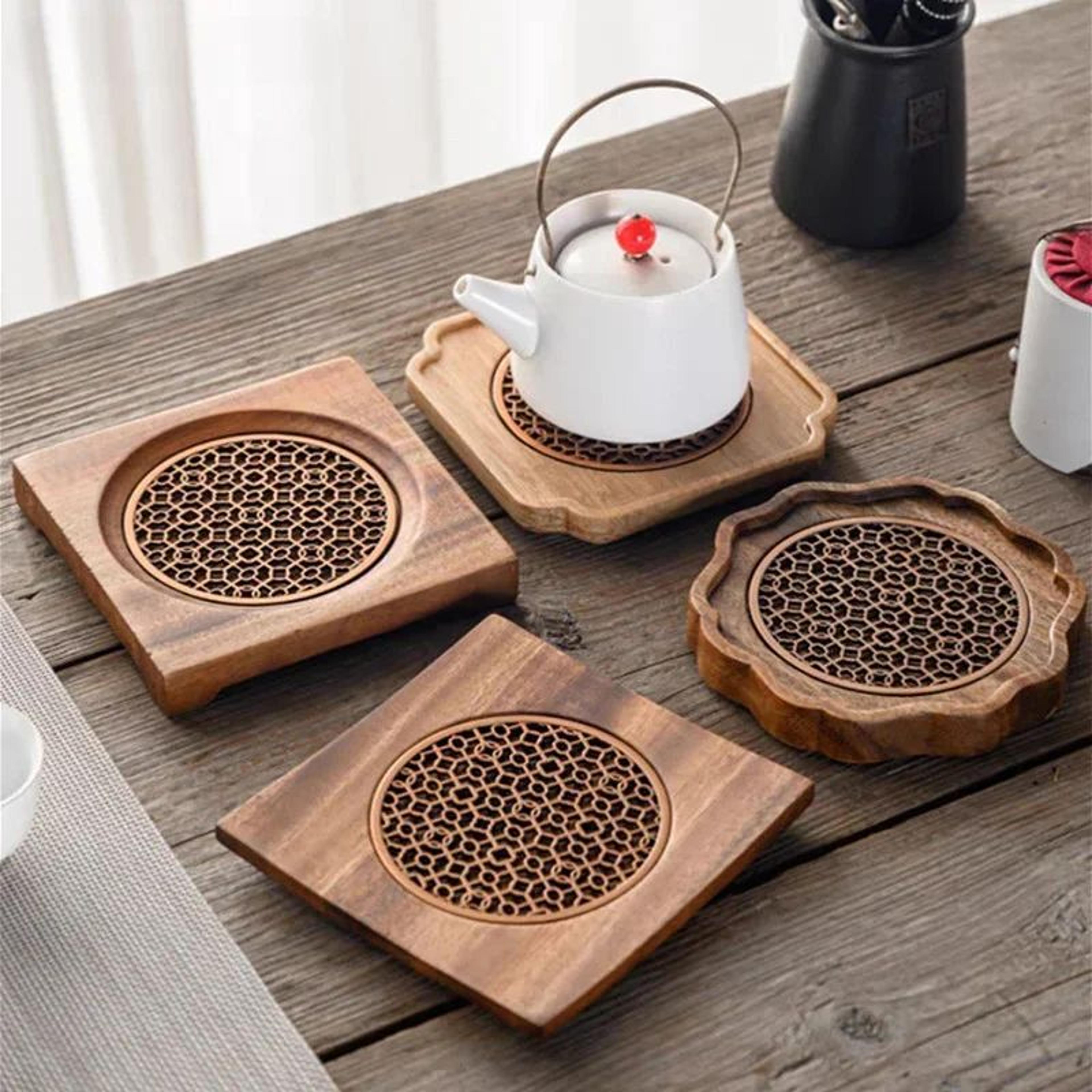 Traditional Walnut Wood Tea Serving Tray 5