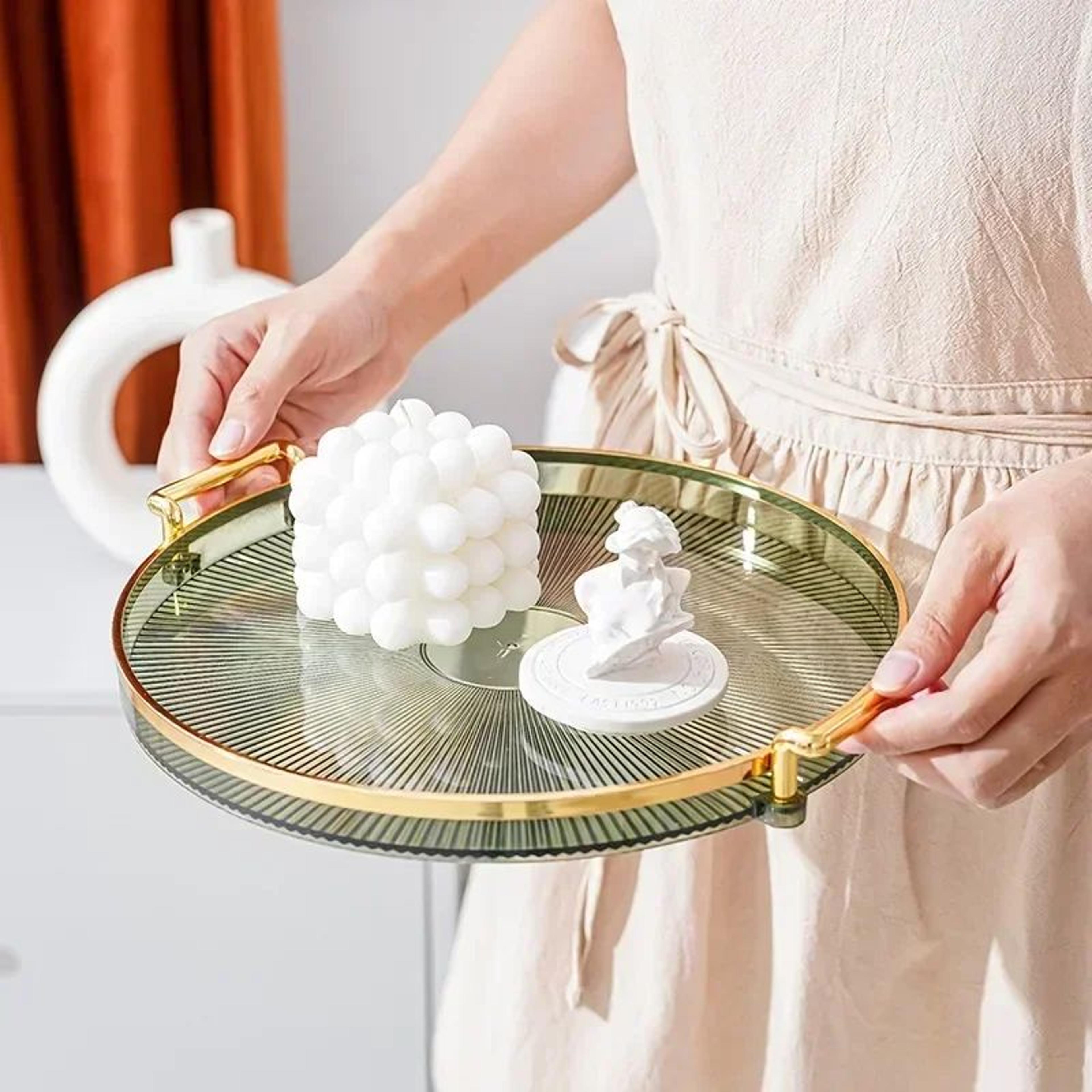 Modern Round Acrylic Decorative Storage Tray 2