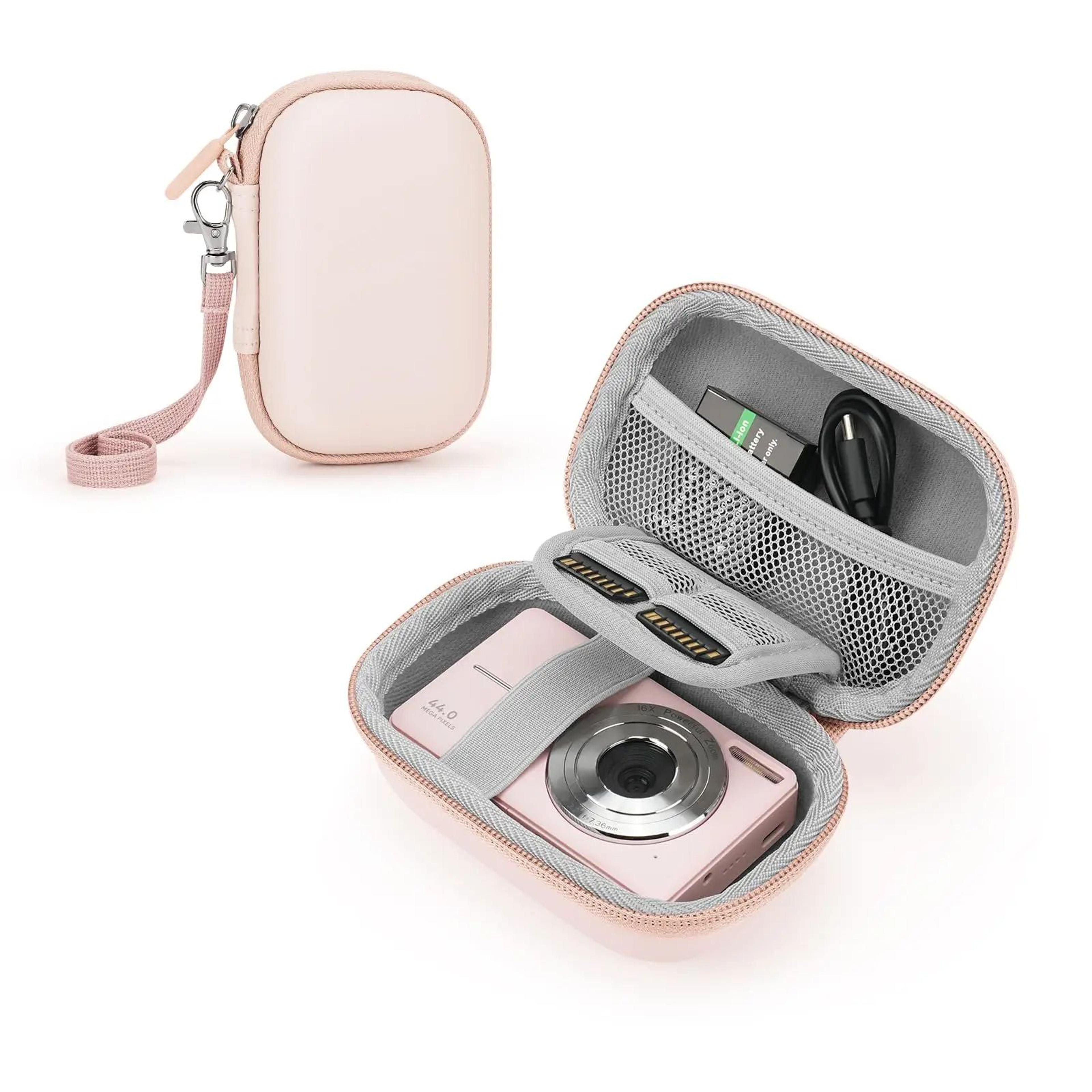 Cute Pink Digital Camera Travel Case With SD Card Storage 0