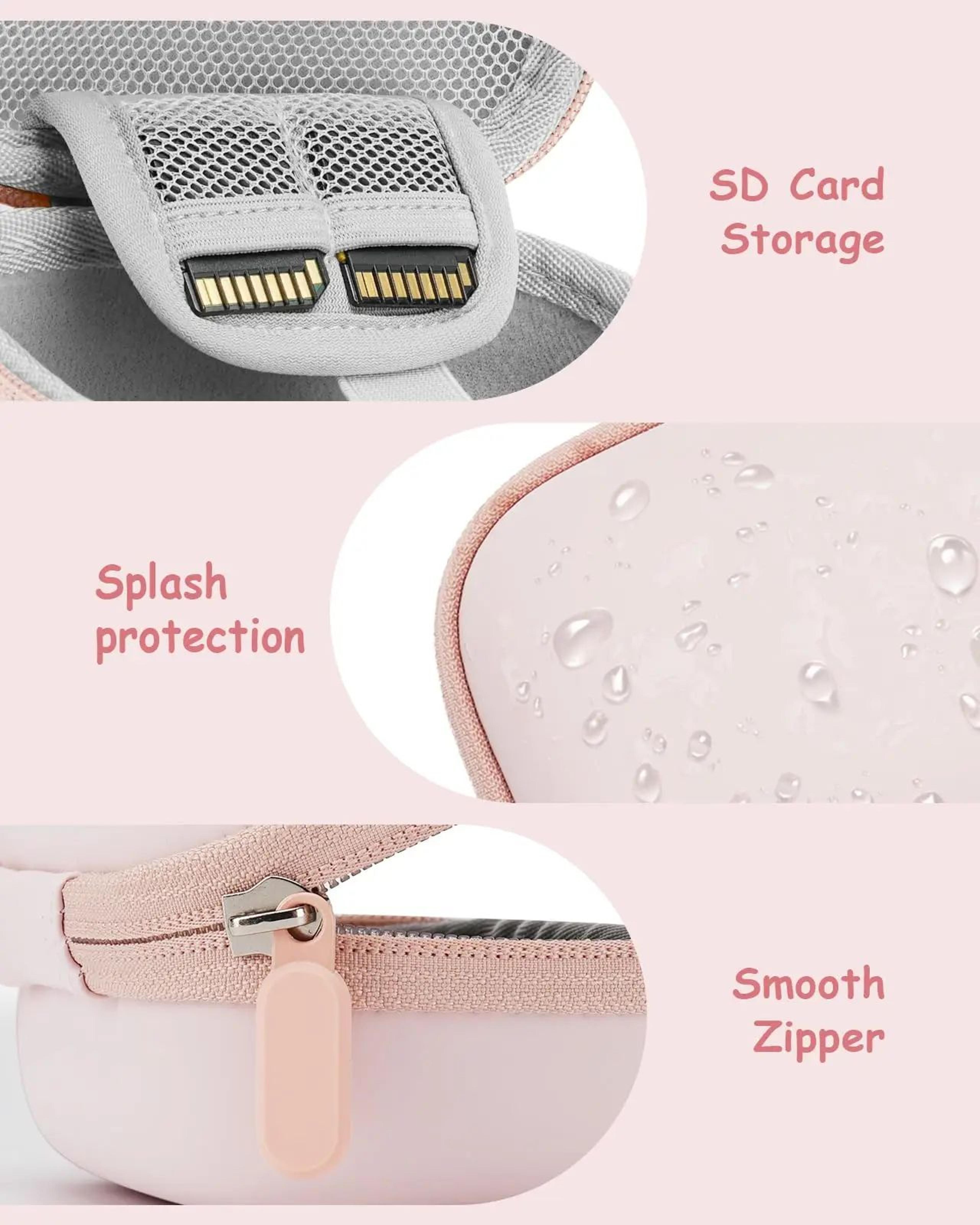 Cute Pink Digital Camera Travel Case With SD Card Storage 4