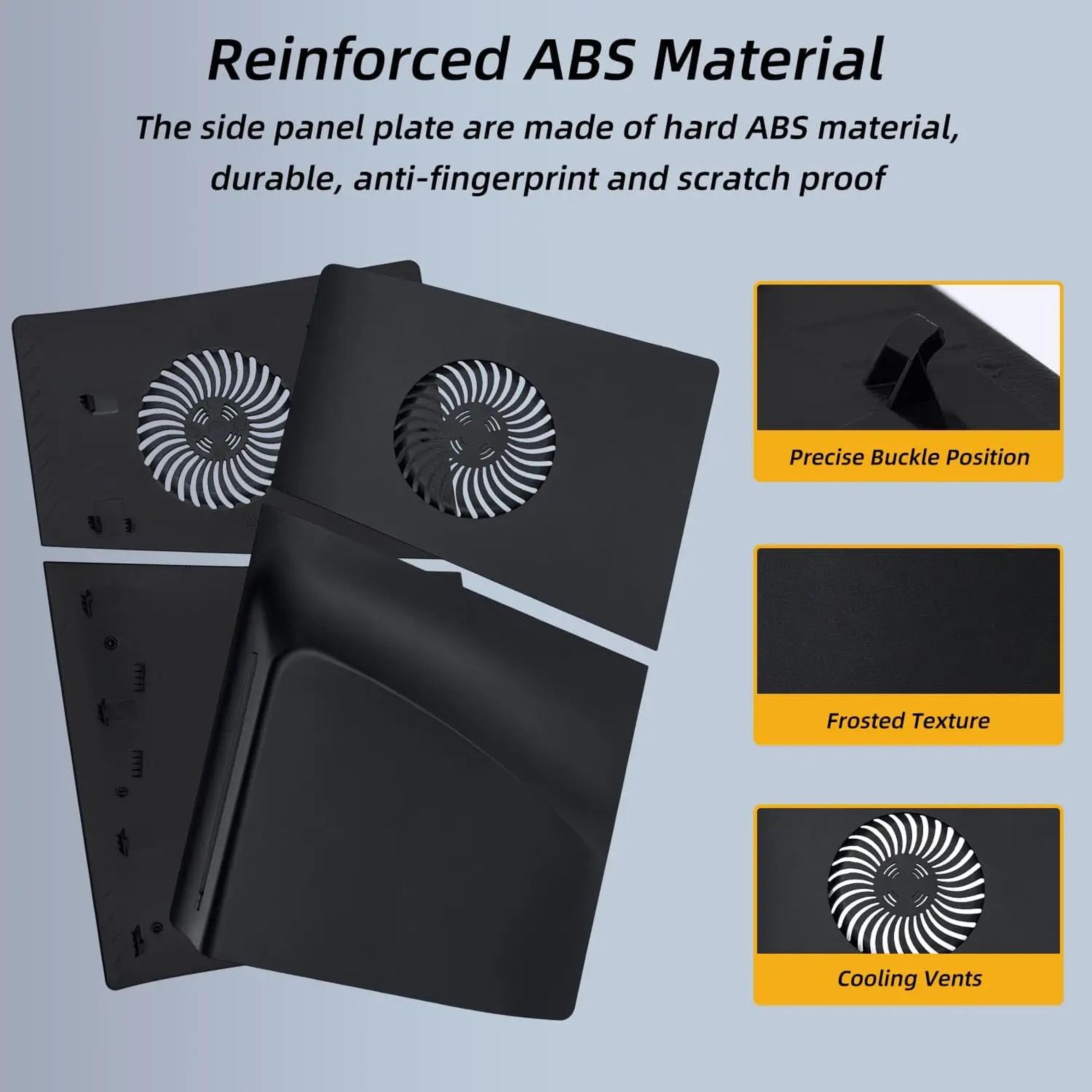 Black PS5 Slim Disc Edition Face Plates With Cooling Vents 3
