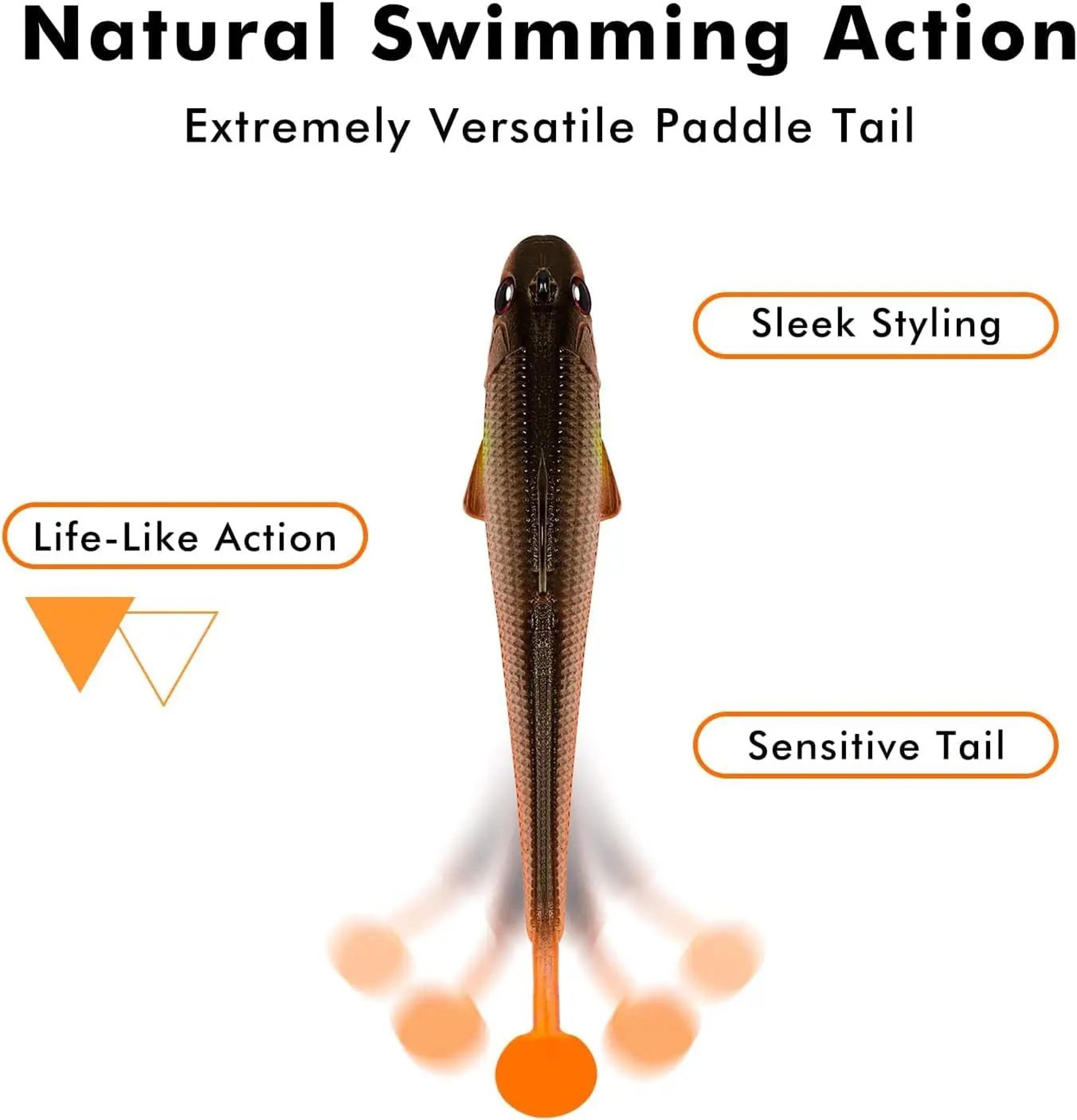 Pre Rigged Soft Fishing Lures With Vibrating Swim Action 2