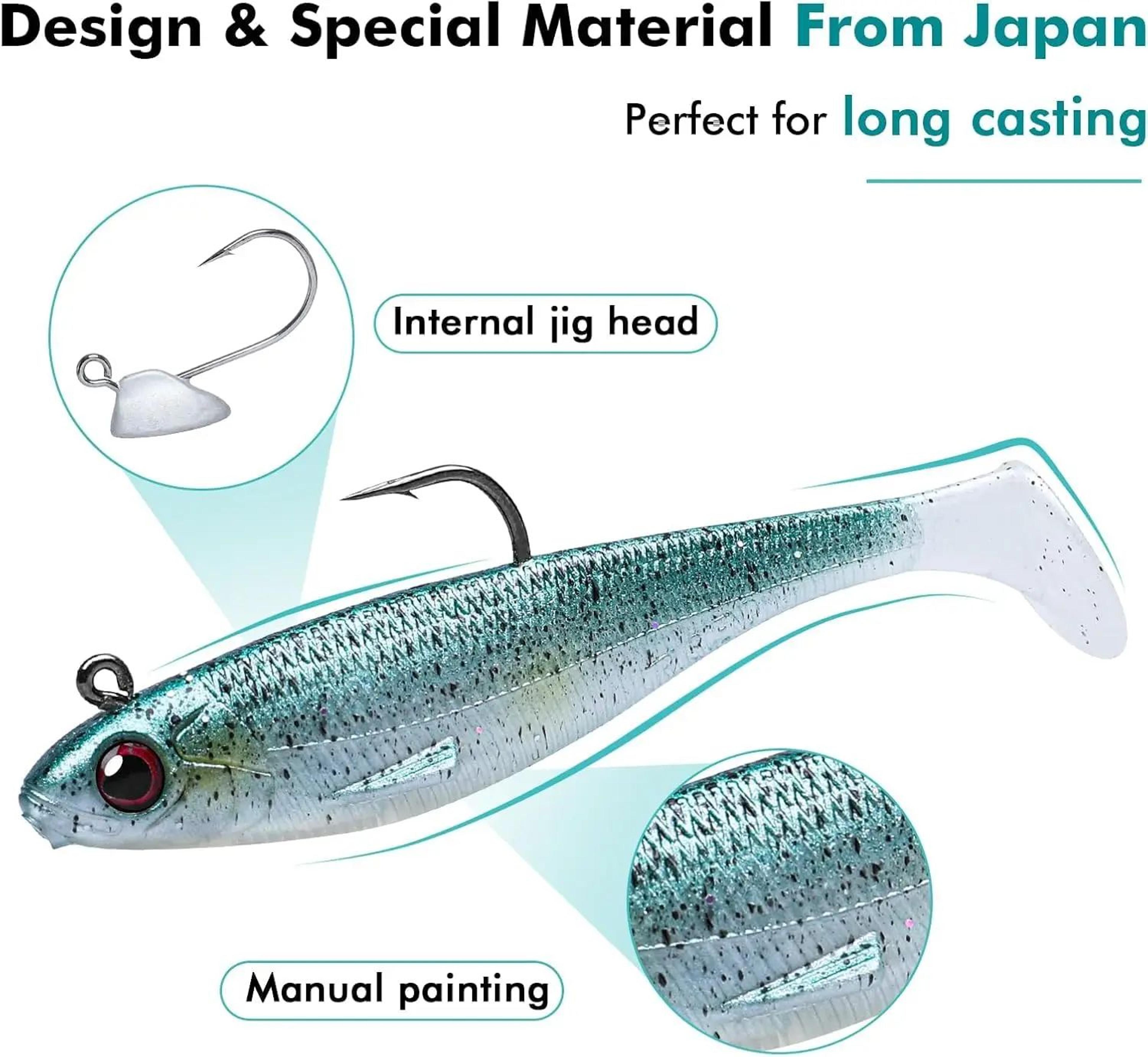 Pre Rigged Soft Fishing Lures With Vibrating Swim Action 3