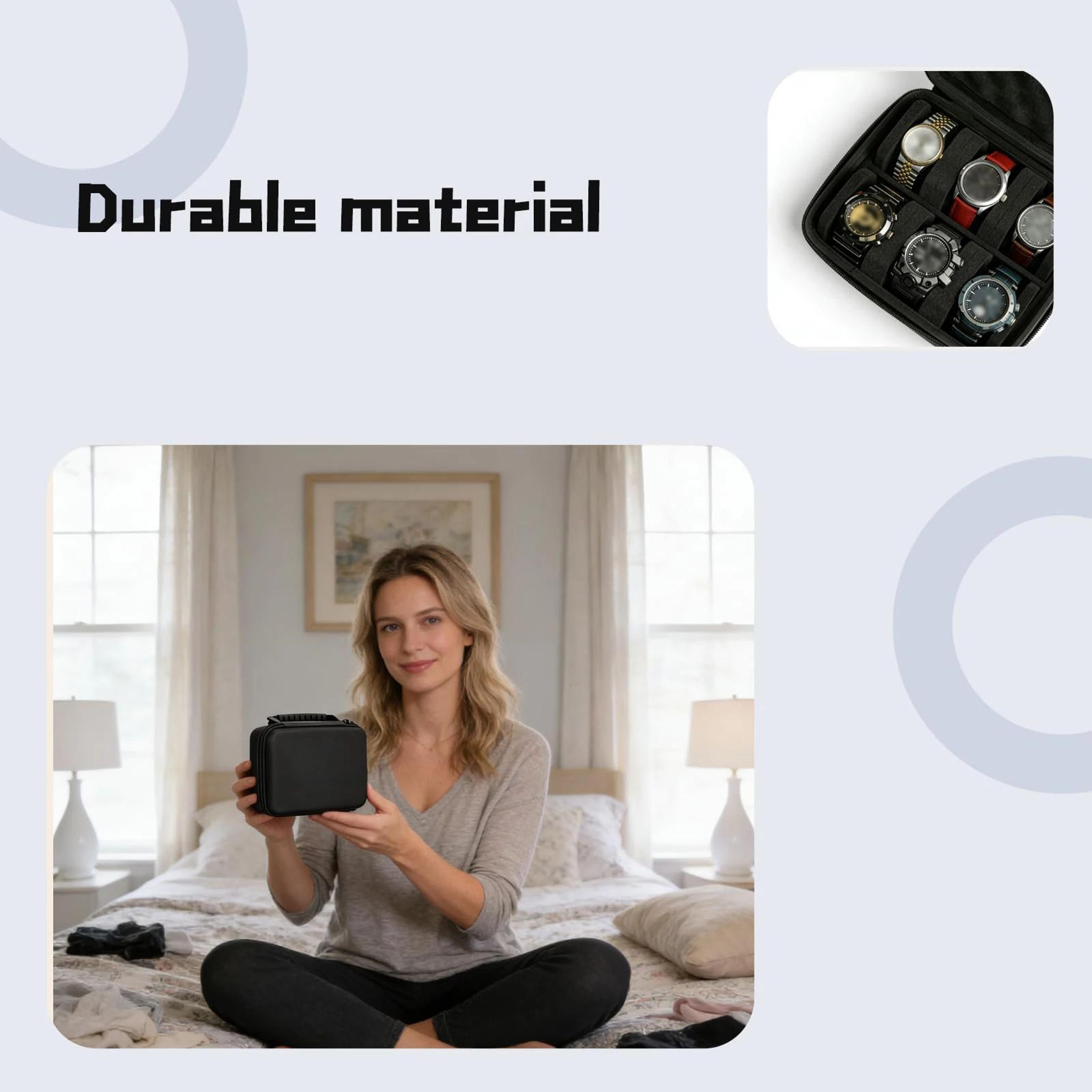 6 Slot Hard Shell Portable Watch Storage Travel Case 3